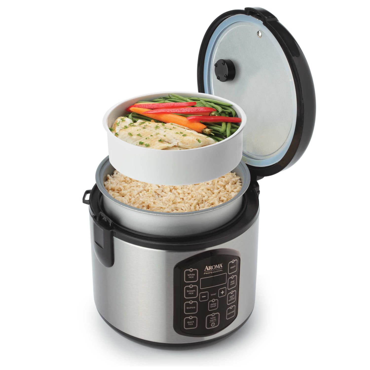Aroma ARC-954SBD 8-Cup Digital Rice Cooker, Silver - Image 3