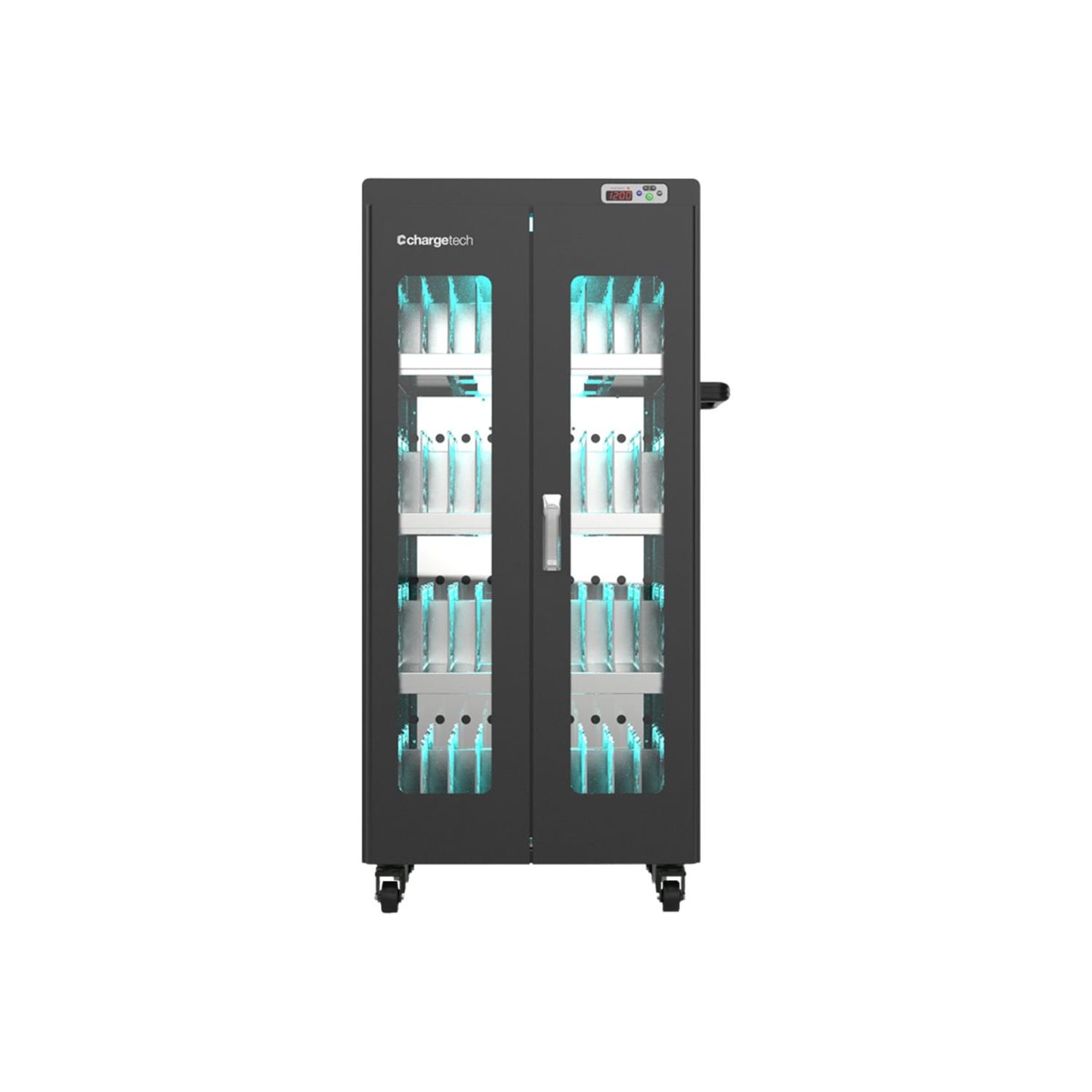ChargeTech 40 Bay UV Light Disinfection & Charging Cabinet 2.0, Black - Image 3
