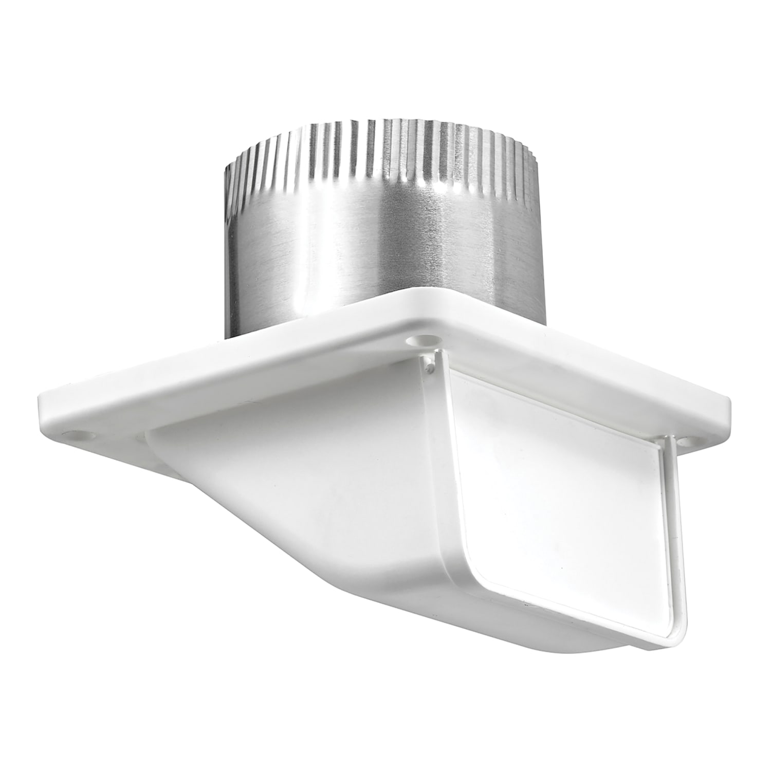 Lambro 4in Plastic Under Eave Vent With Weather Damper And Tail Pipe For General Venting Applications, White, LAO143WTP - Image 3