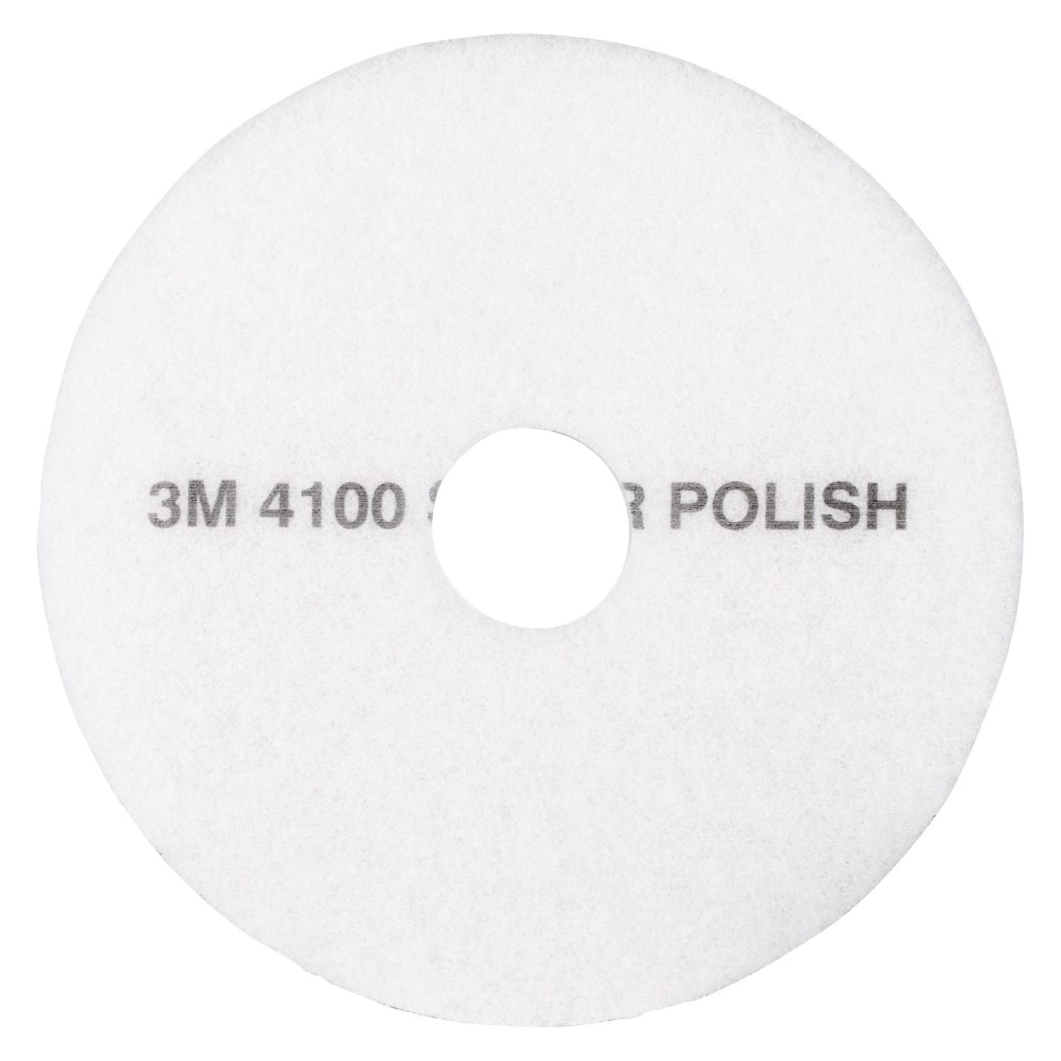 3M 4100 Super Polishing Floor Pads, 19in Diameter, White, Case Of 5