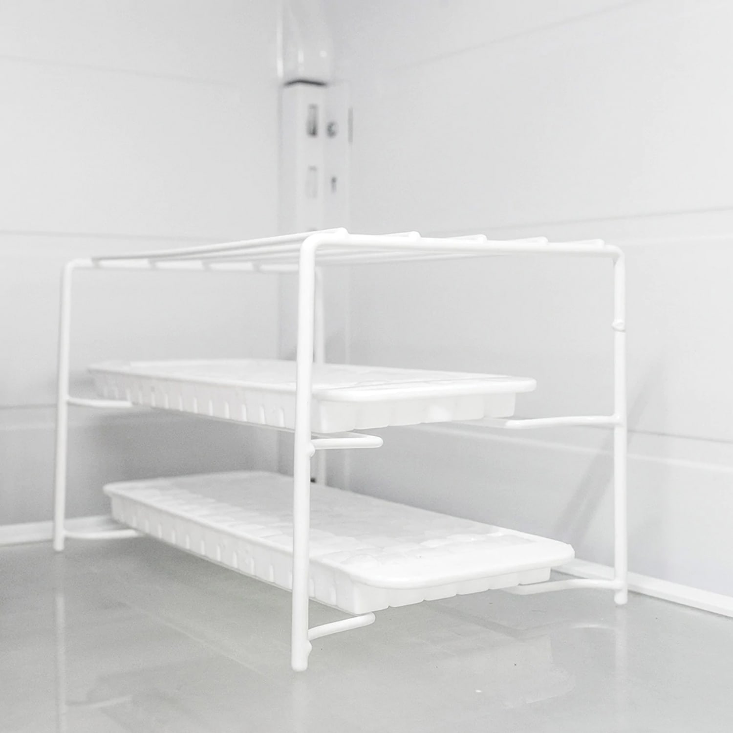 Better Houseware 2-Shelf Ice Tray Caddy, 5-3/4inH x 5-1/4inW x 9-3/4inD, Beige - Image 3