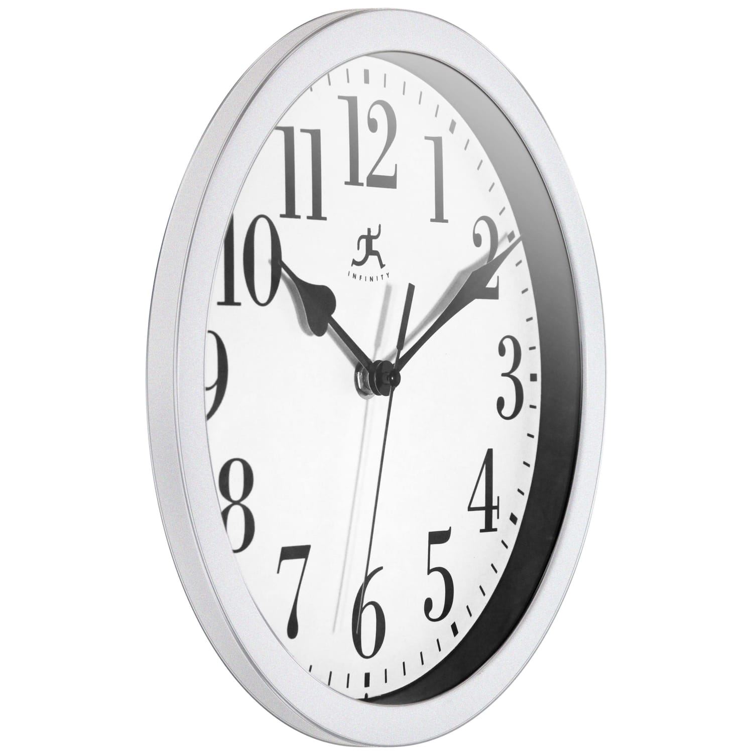 Infinity Instruments Simple Round Wall Clock, 9in, Silver - Image 3