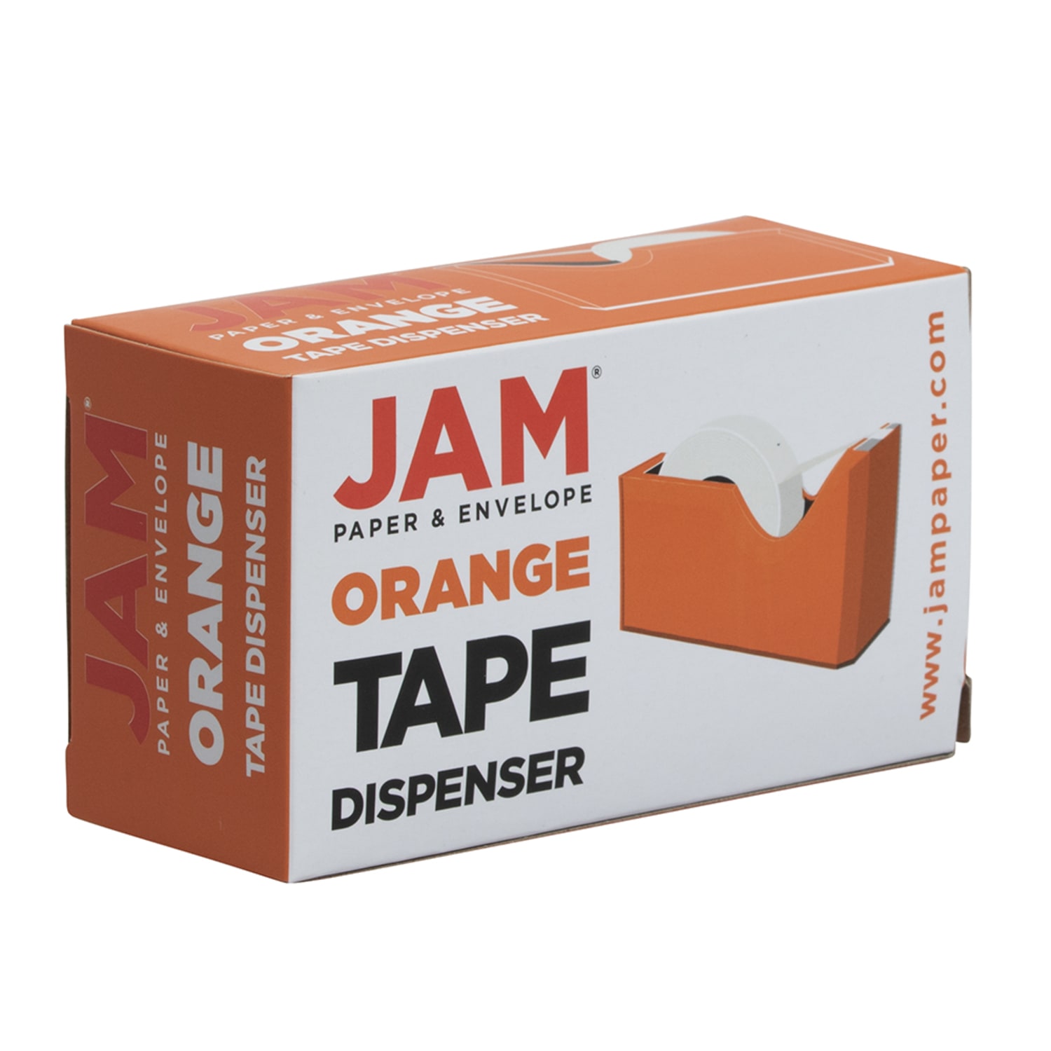 JAM Paper Plastic Tape Dispenser, 4-1/2inH x 2-1/2inW x 1-3/4inD, Orange - Image 6