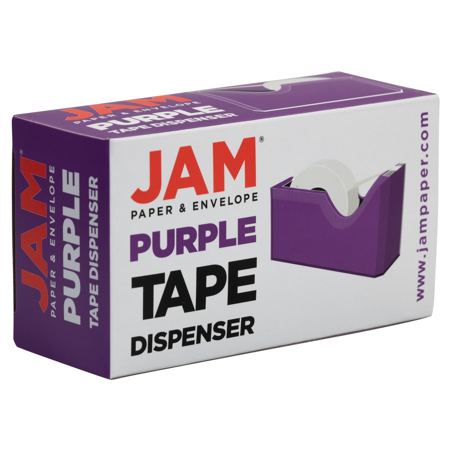 JAM Paper Plastic Tape Dispenser, 4-1/2inH x 2-1/2inW x 1-3/4inD, Purple - Image 6