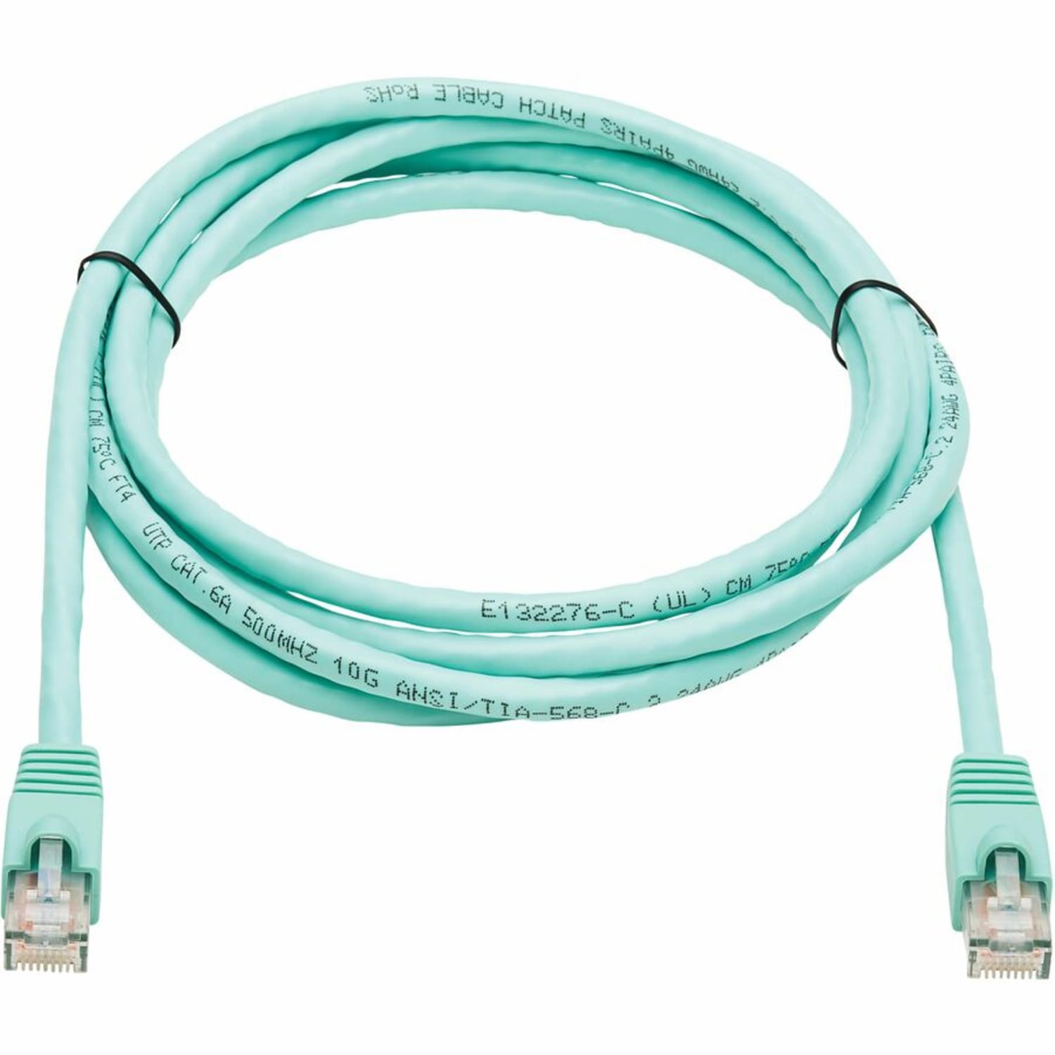 Eaton Tripp Lite Series Cat6a 10G Snagless UTP Ethernet Cable (RJ45 M/M), Aqua, 7 ft. (2.13 m) - Patch cable - N261007AQ - Image 3