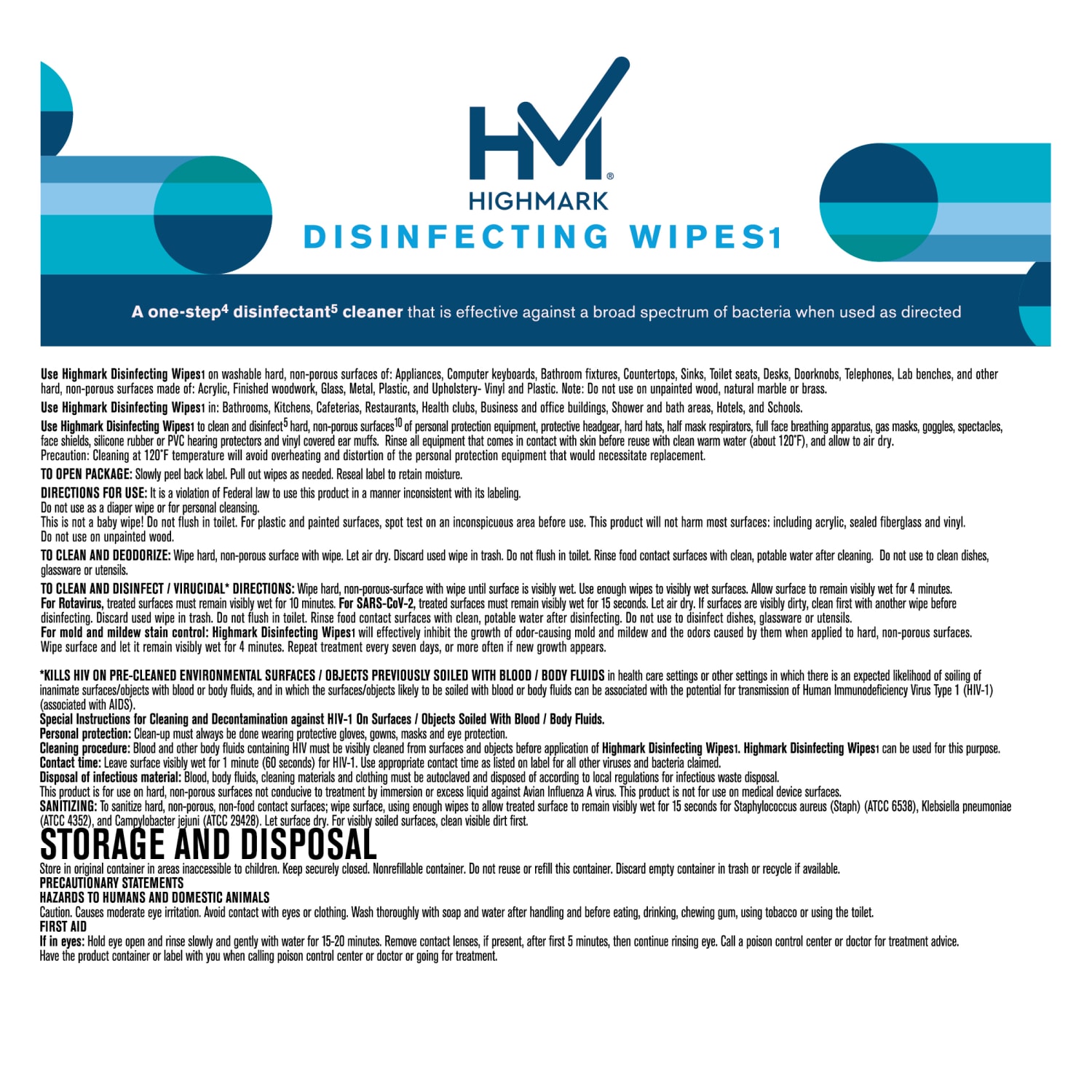 Highmark Disinfecting Wipes, Fresh Scent, 7in x 8in, 80 Wipes Per Flat Pack, 100% Recycled, White, Case Of 6 Packs - Image 6