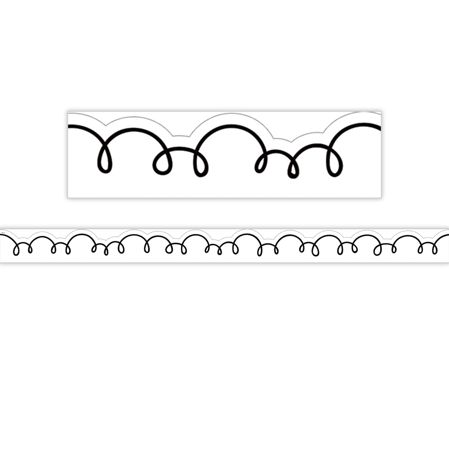 Teacher Created Resources Die-Cut Border Trim, White With Black Squiggles, 35ft Per Pack, Set Of 6 Packs - Image 3