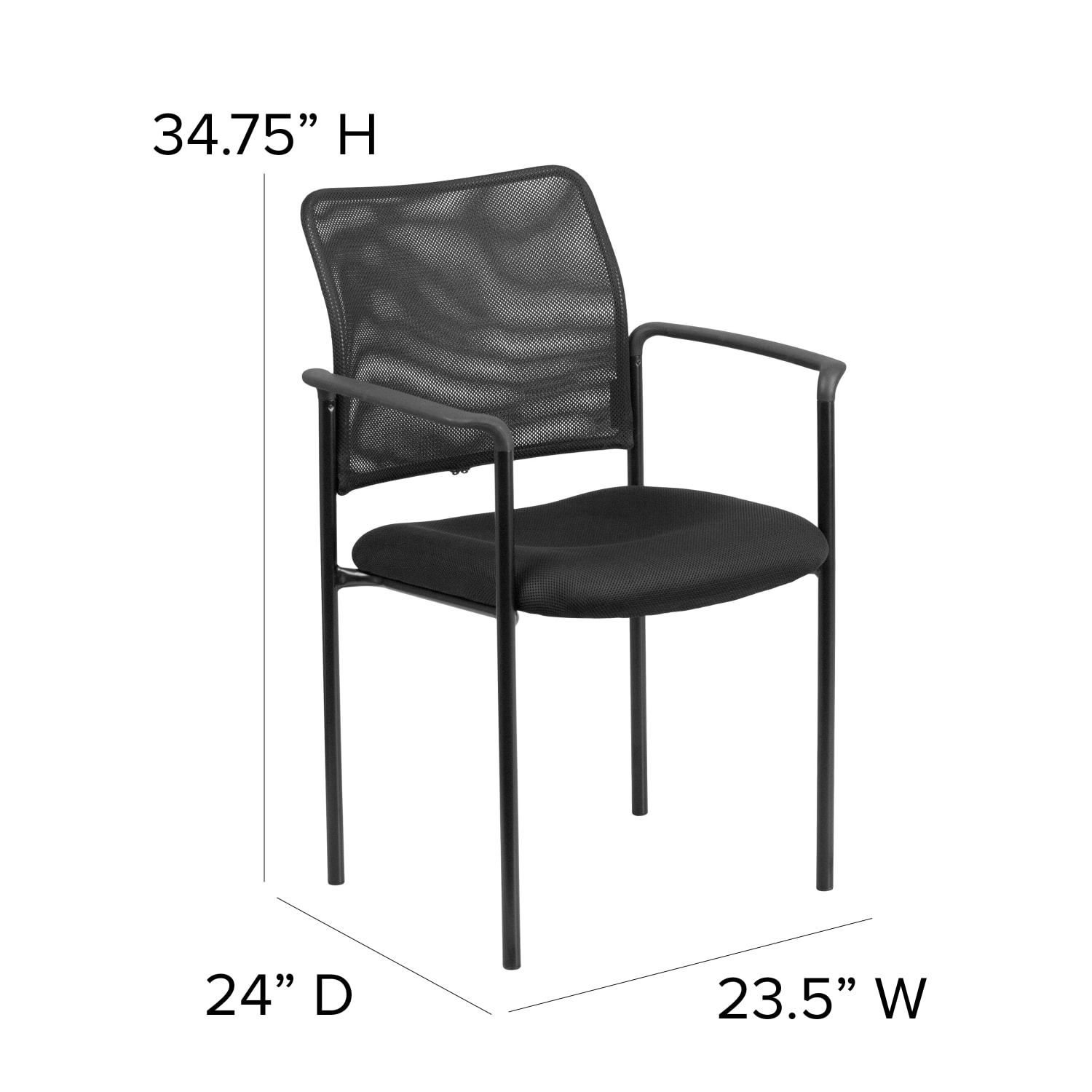 Flash Furniture Mesh Stackable Steel Side Chair With Arms Black PopularChairscom