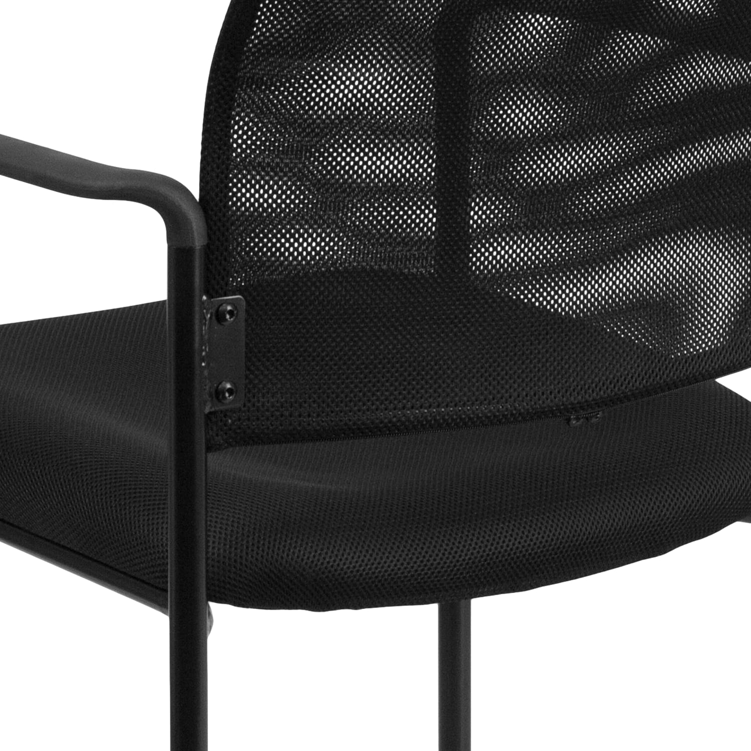 Flash Furniture Mesh Stackable Steel Side Chair With Arms Black PopularChairscom