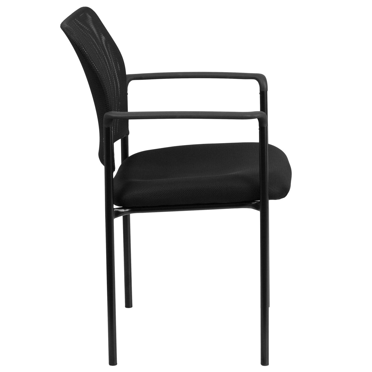 Flash Furniture Mesh Stackable Steel Side Chair With Arms Black PopularChairscom