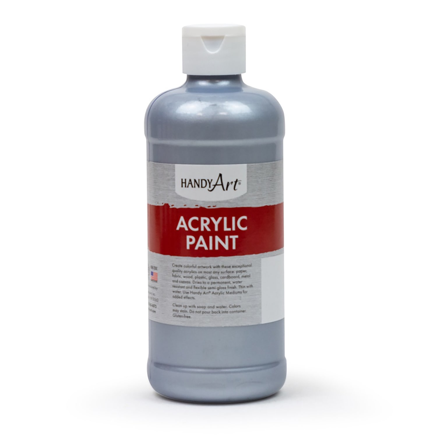 Handy Art Metallic Acrylic Paints, 16 Oz, Silver, Pack Of 2 Paints - Image 3