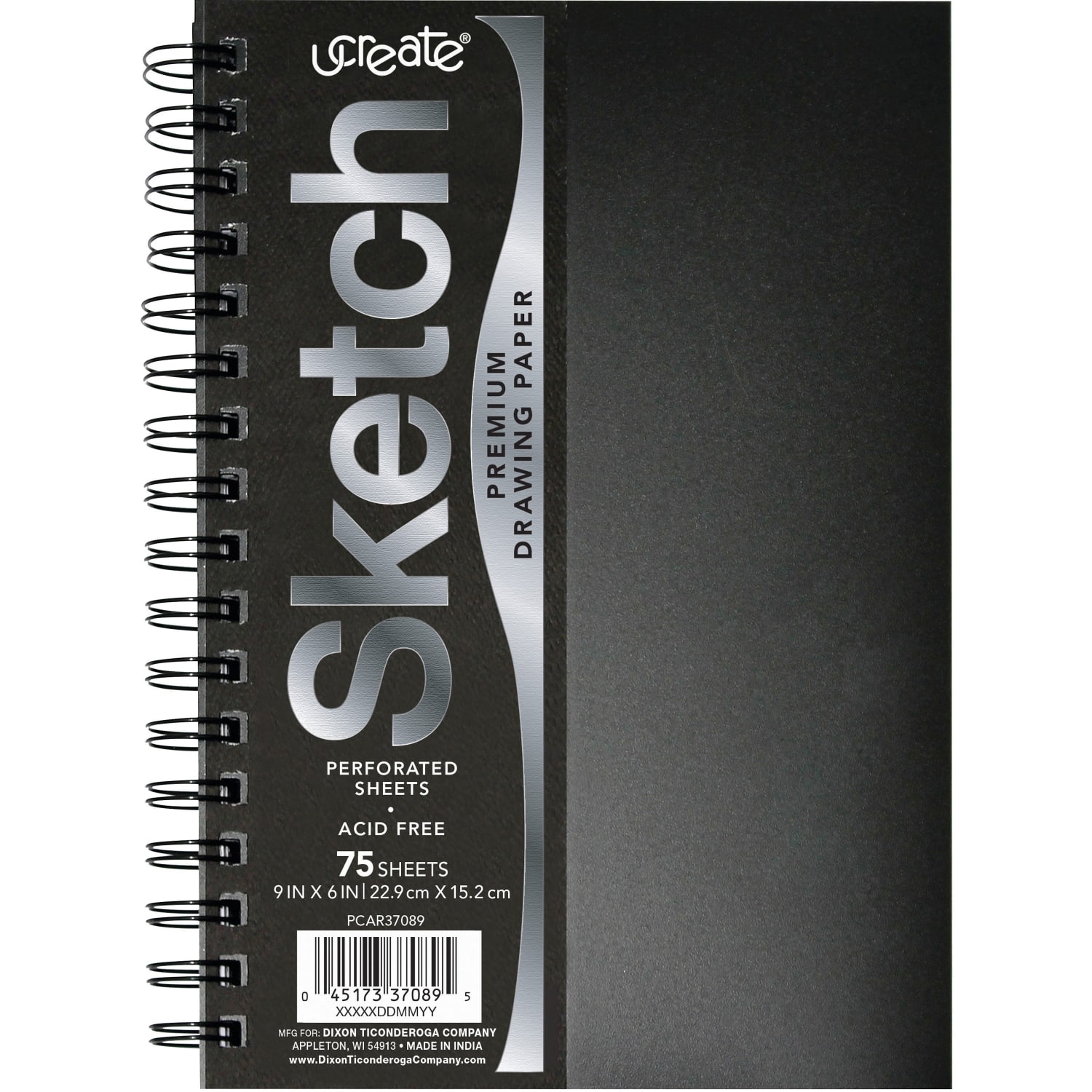 UCreate Heavyweight Sketch Book, 9in x 6in, 75 Sheets, Black - Image 6