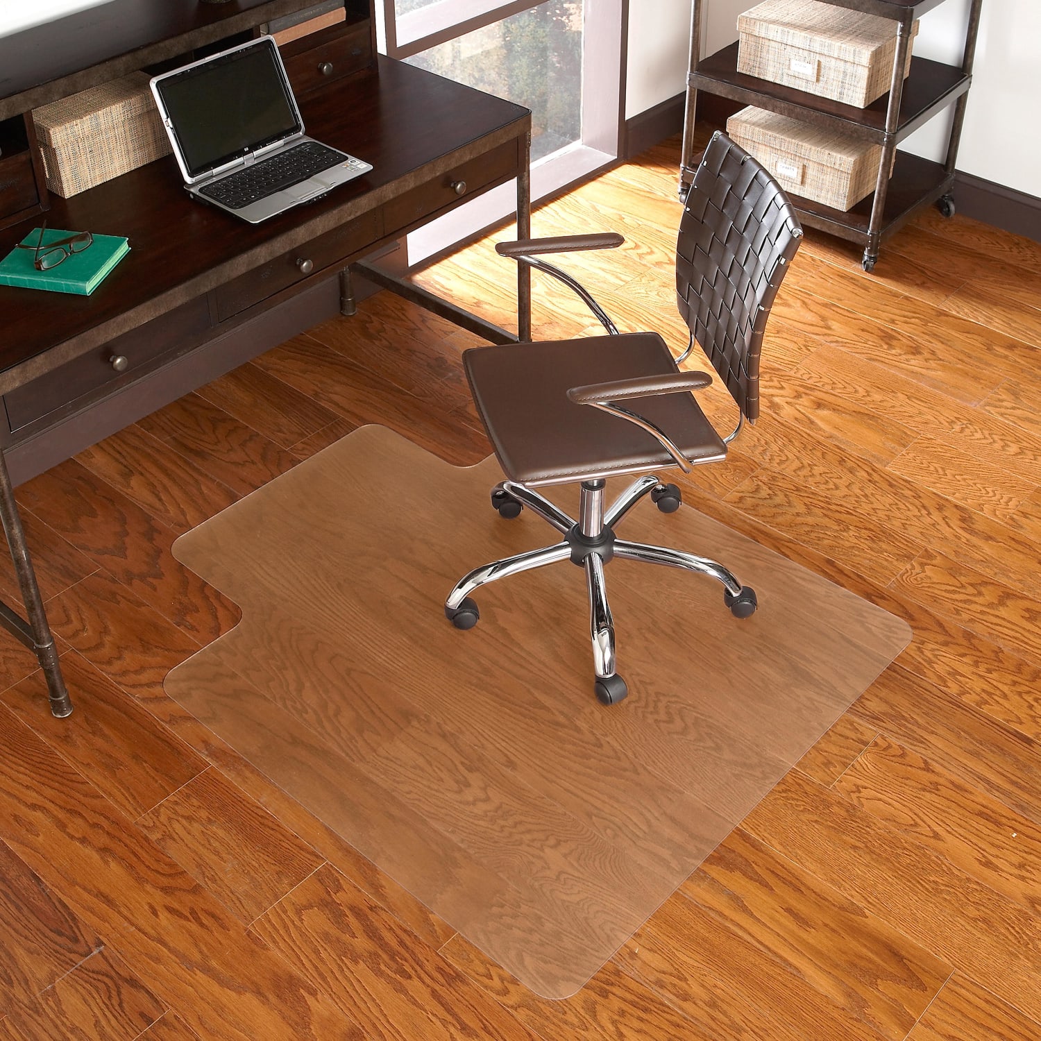 Flash Furniture Hard Floor Chair Mat With Lip, 36in x 48in, Clear