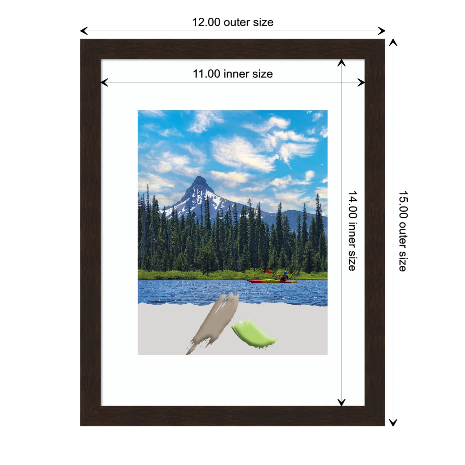 Amanti Art Carlisle Narrow Wood Picture Frame, 12in x 15in, Opening Size 11in x 14in (Matted To 8in x 10in), Espresso - Image 5