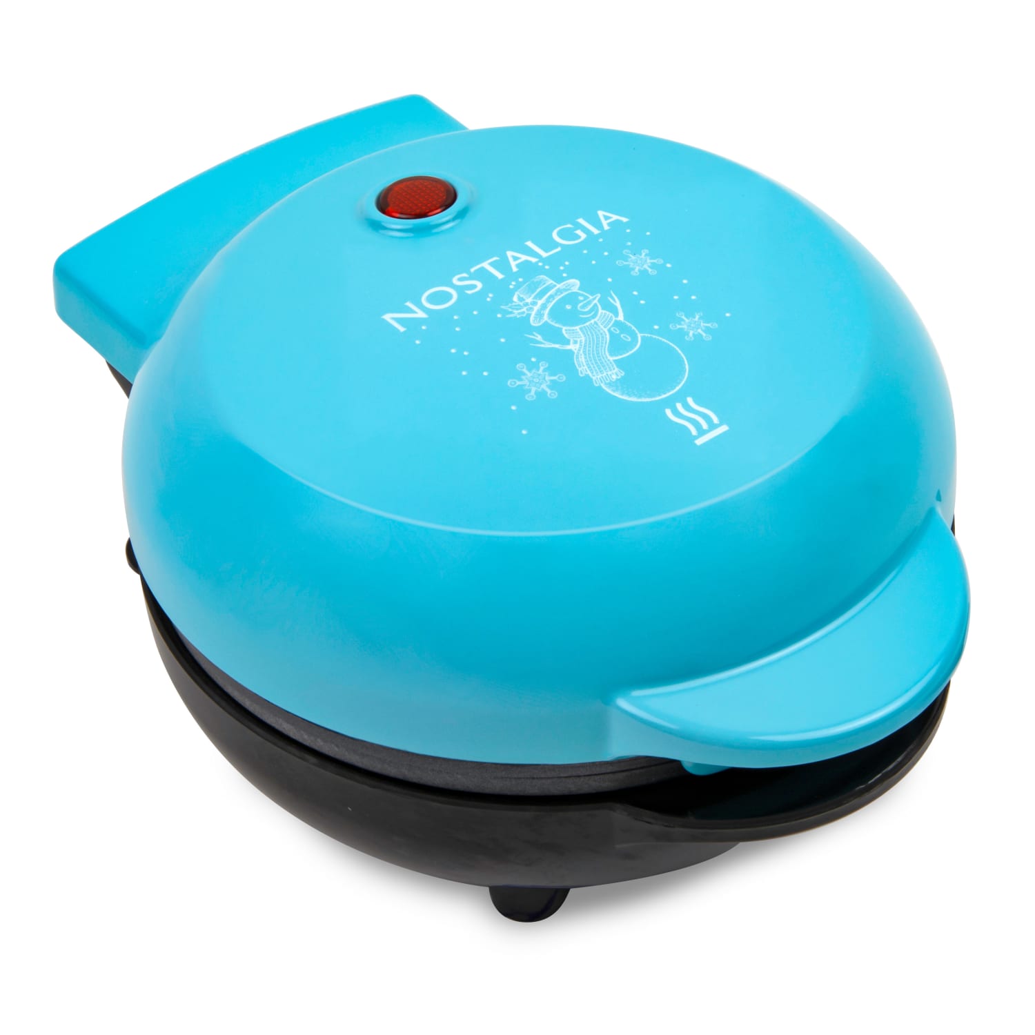 Nostalgia MyMini Personal Electric Waffle Maker, 3-3/4inH x 6-1/2inW x 5-1/4inD, Blue Snowman - Image 4