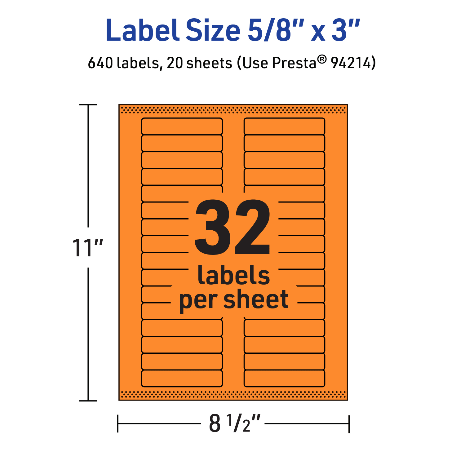 Avery Printable Labels With Sure Feed Technology, 94214-BOP20, Rectangle, 5/8in x 3in, Matte Bright Orange, Pack of 640 - Image 6