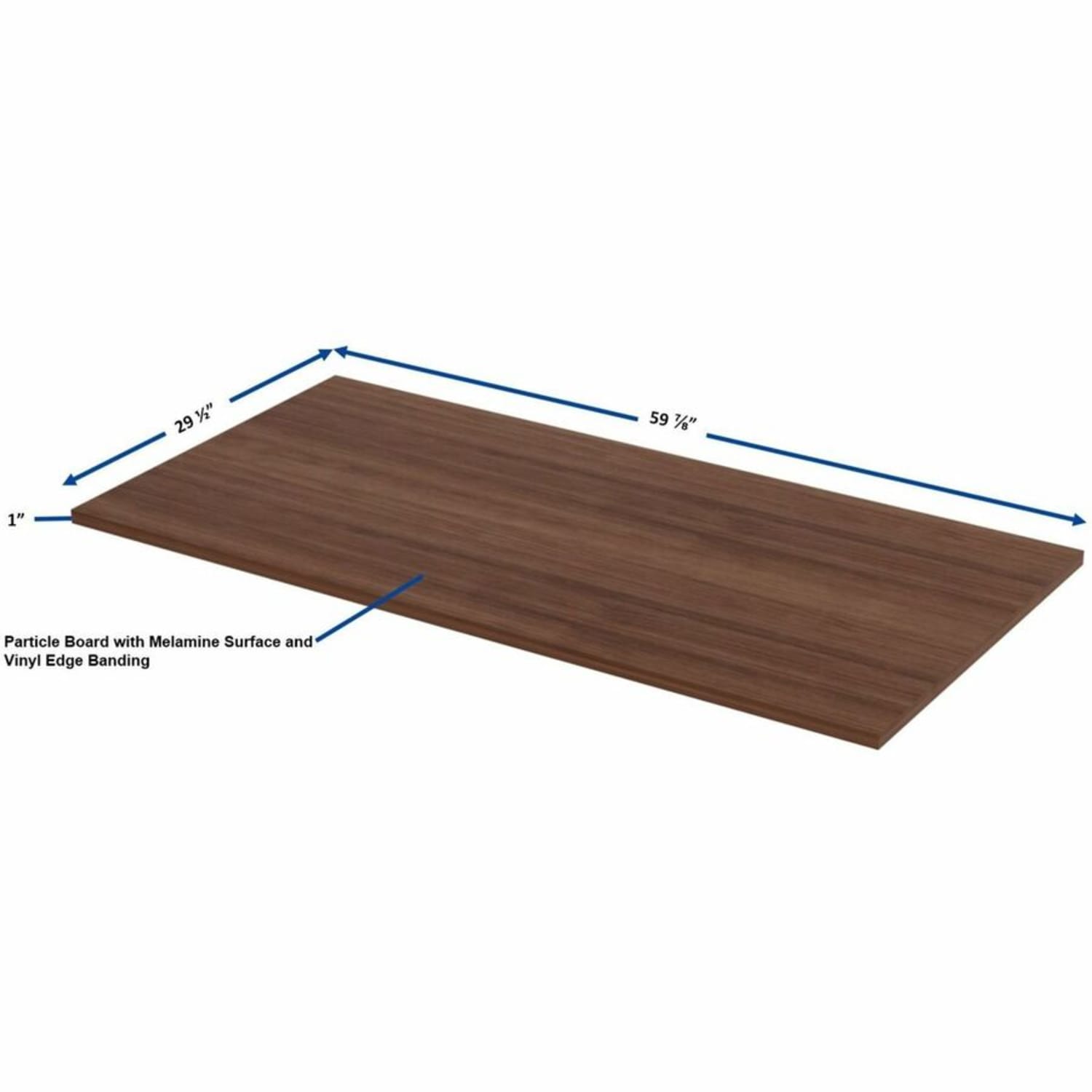 Lorell Relevance Series Tabletop - Walnut Rectangle Top - 60in Table Top Width x 30in Table Top Depth x 1in Table Top Thickness - Assembly Required - 1 Each - Image 4