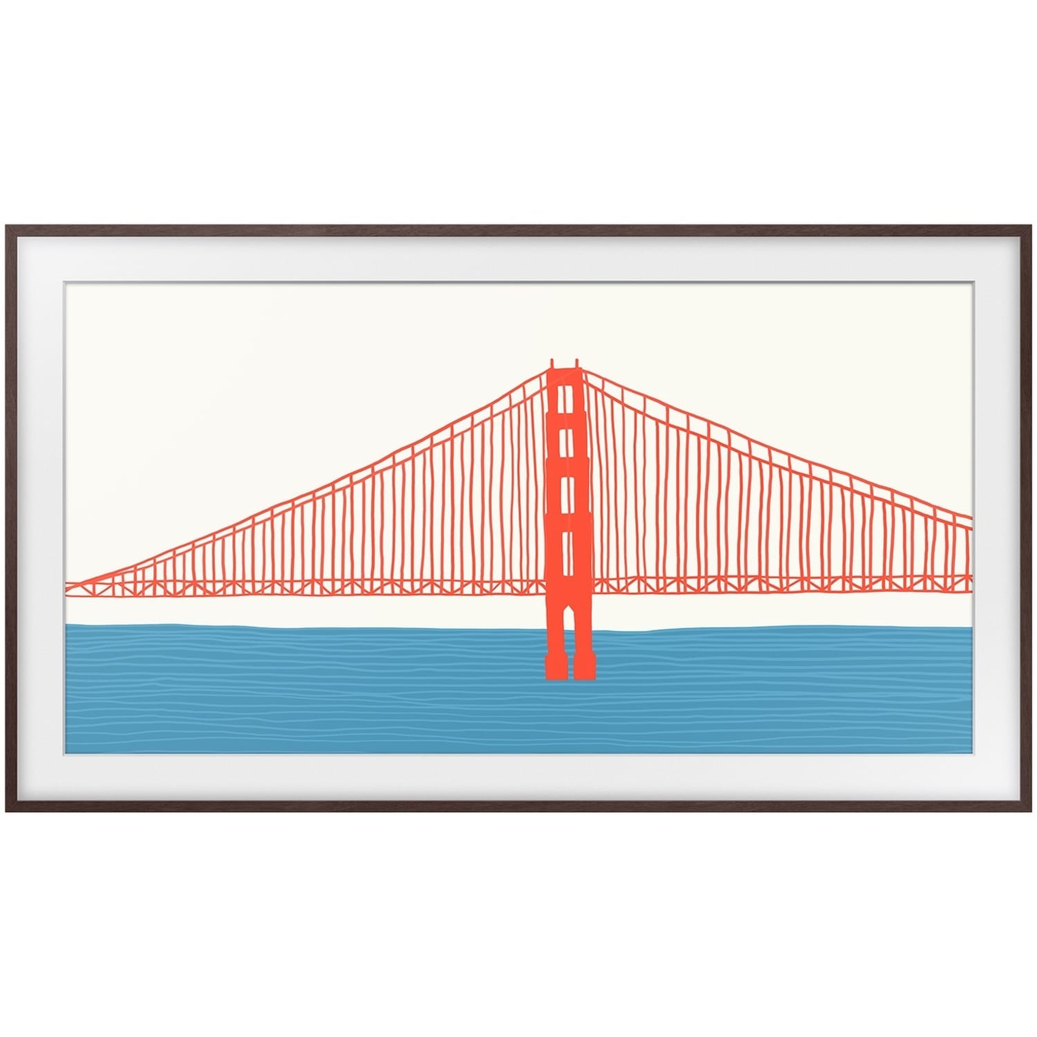 Samsung (2021) 55in The Frame Customizable Bezel - Modern Brown - 48.86in x 28.12in Frame Size - Rectangle - Landscape - Magnetic - Brown - Image 3