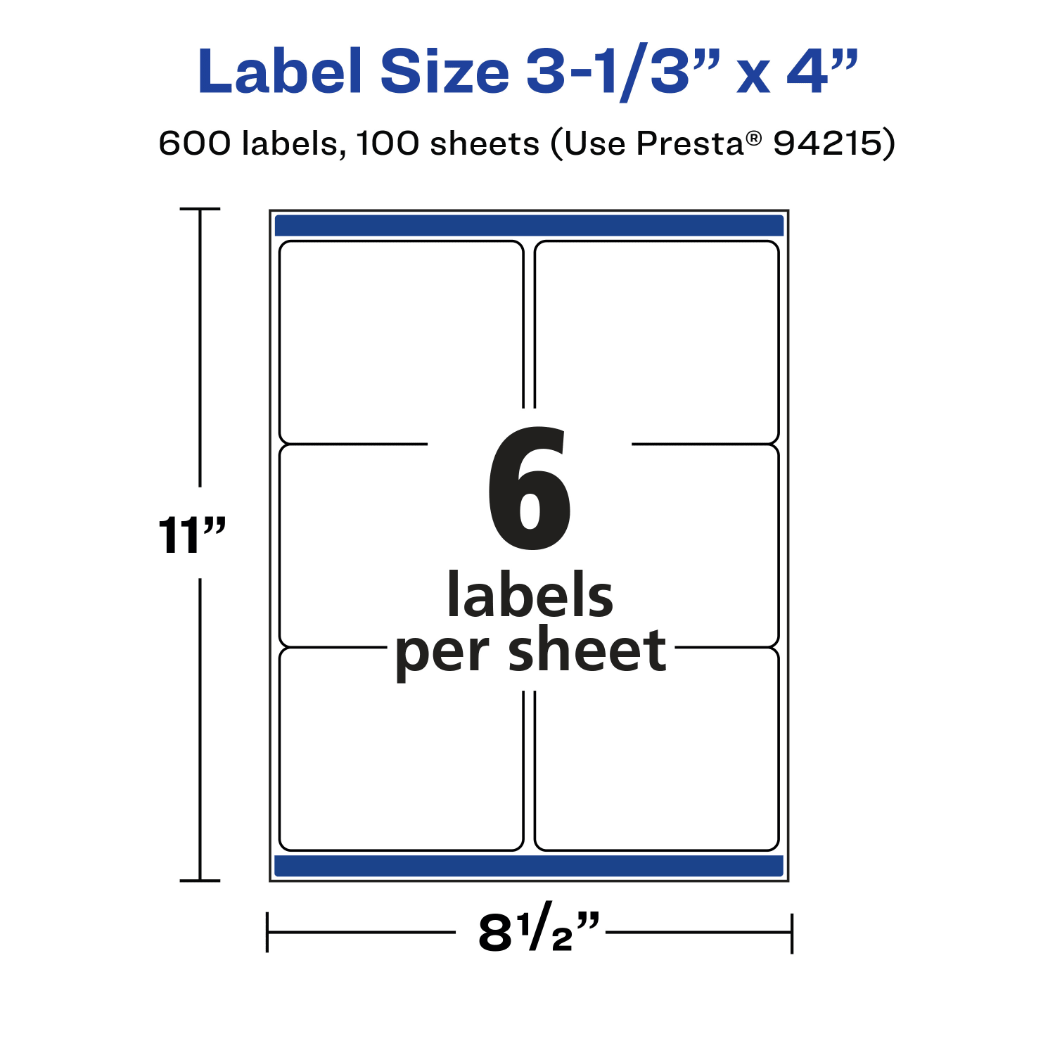 Avery Removable Labels With Sure Feed, 94215-RMP100, Rectangle, 3-1/3in x 4in, White, Pack Of 600 Labels - Image 6