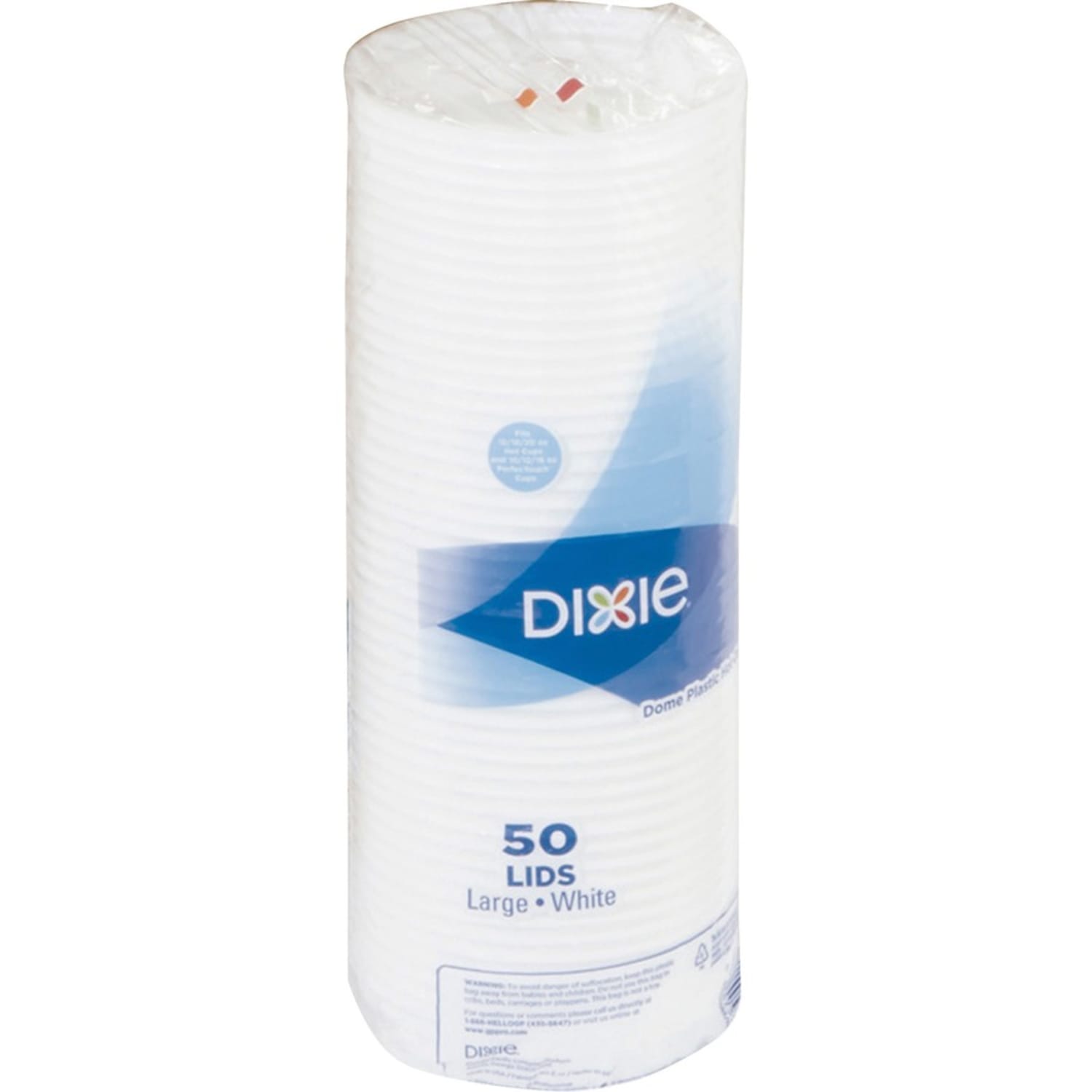 Dixie PerfecTouch Hot Cup Lids, For 10-, 12- And 16-Oz Cups, White, Pack Of 50 Lids - Image 4