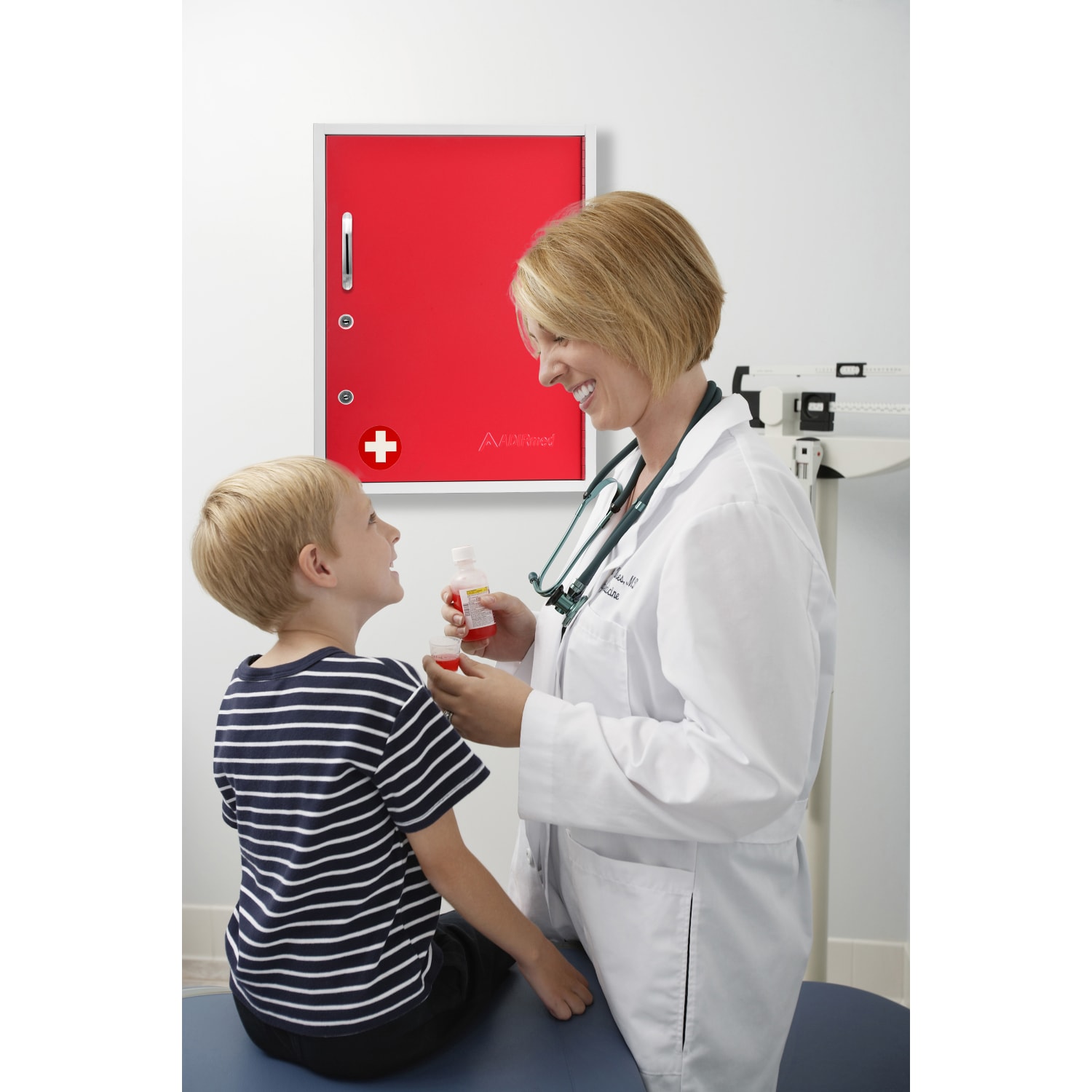 Alpine AdirMed Medicine Cabinet With Pull-Out Shelf & Document Pocket, 21inH x 16inW x 6inD, Red - Image 6