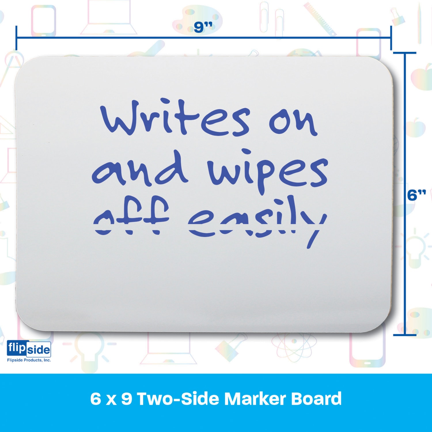 Flipside Products Two-Sided Dry-Erase Boards, 6in x 9in, White, Pack Of 12 Boards - Image 5