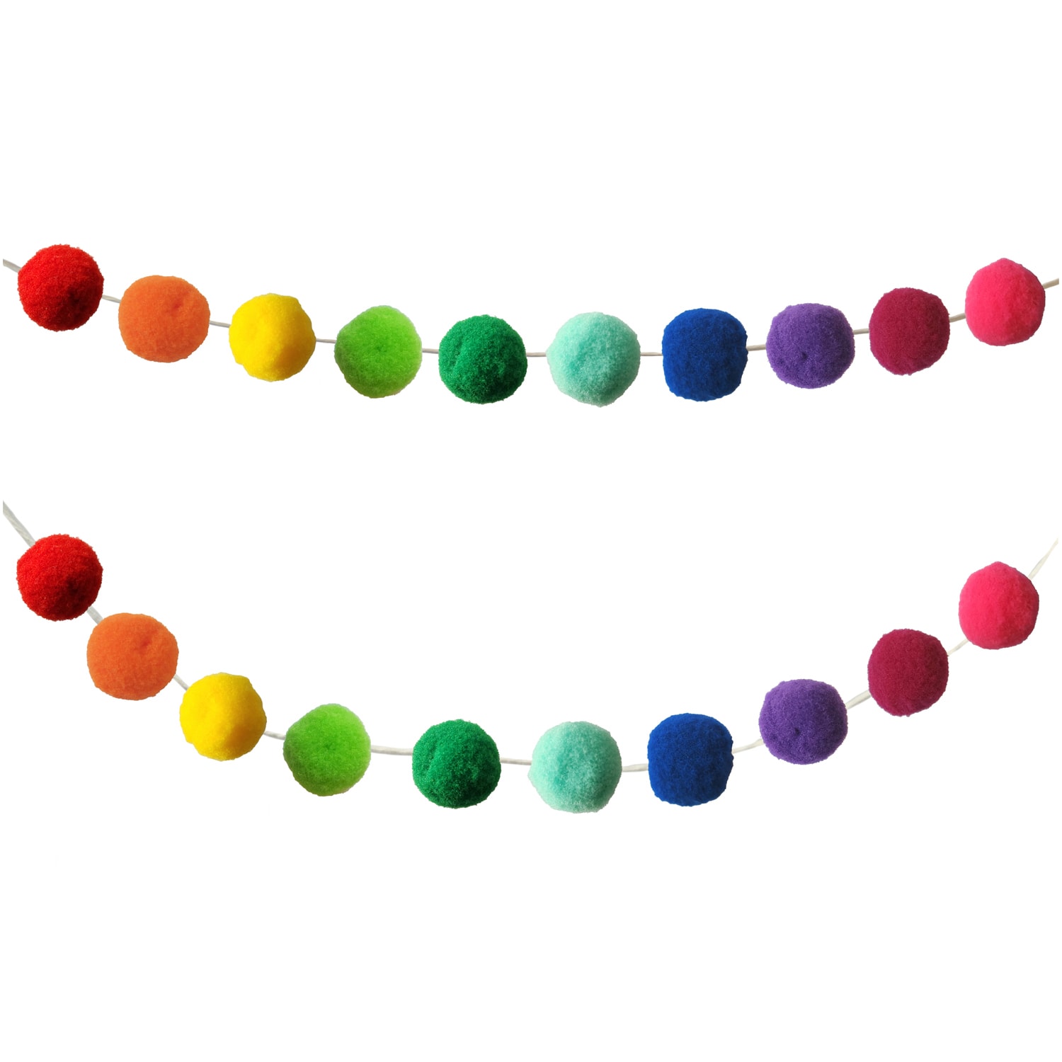 Carson Dellosa Education Pom-Pom Garlands, 12', Rainbow, Pack Of 2 Garlands, Set Of 3 Packs - Image 3