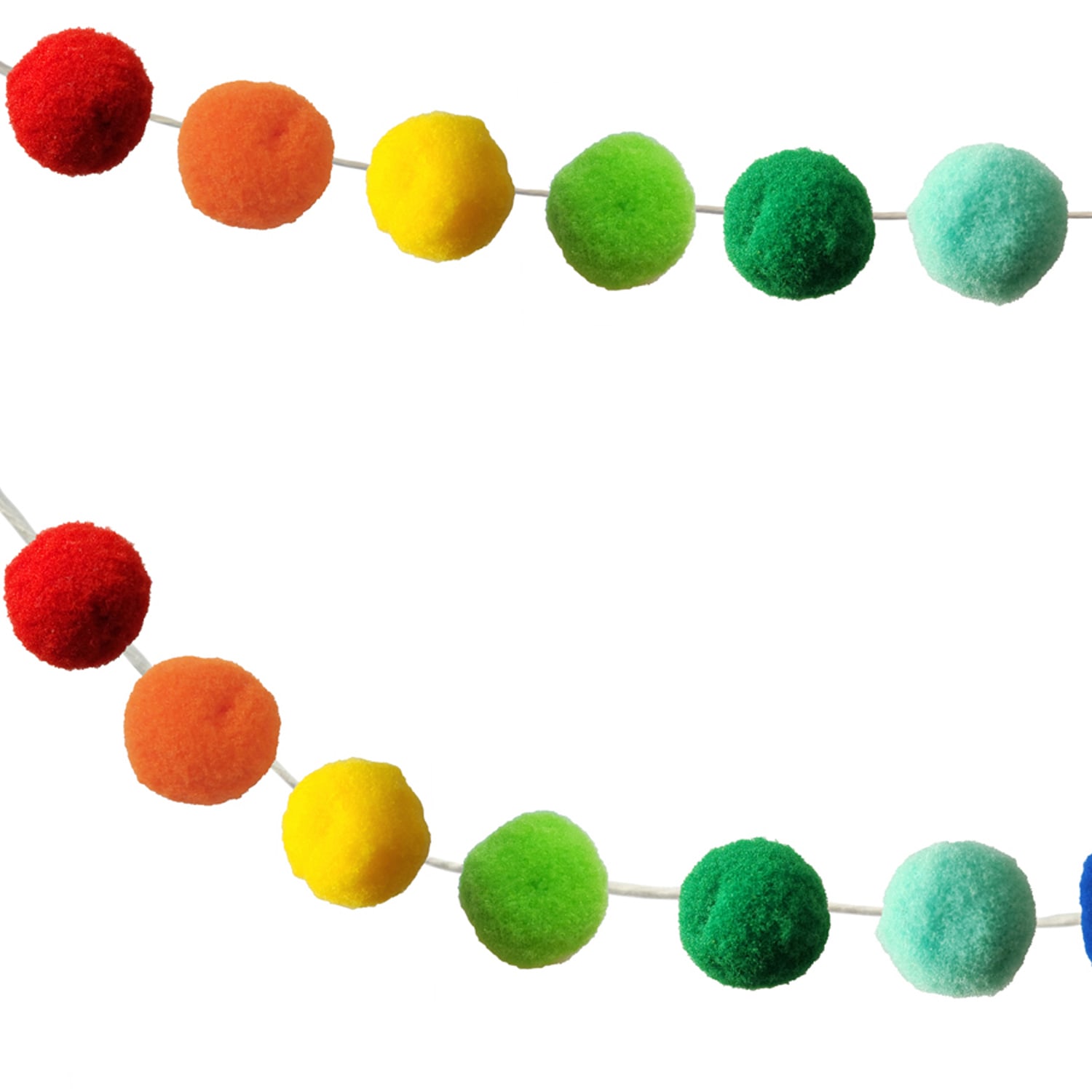 Carson Dellosa Education Pom-Pom Garlands, 12', Rainbow, Pack Of 2 Garlands, Set Of 3 Packs - Image 4