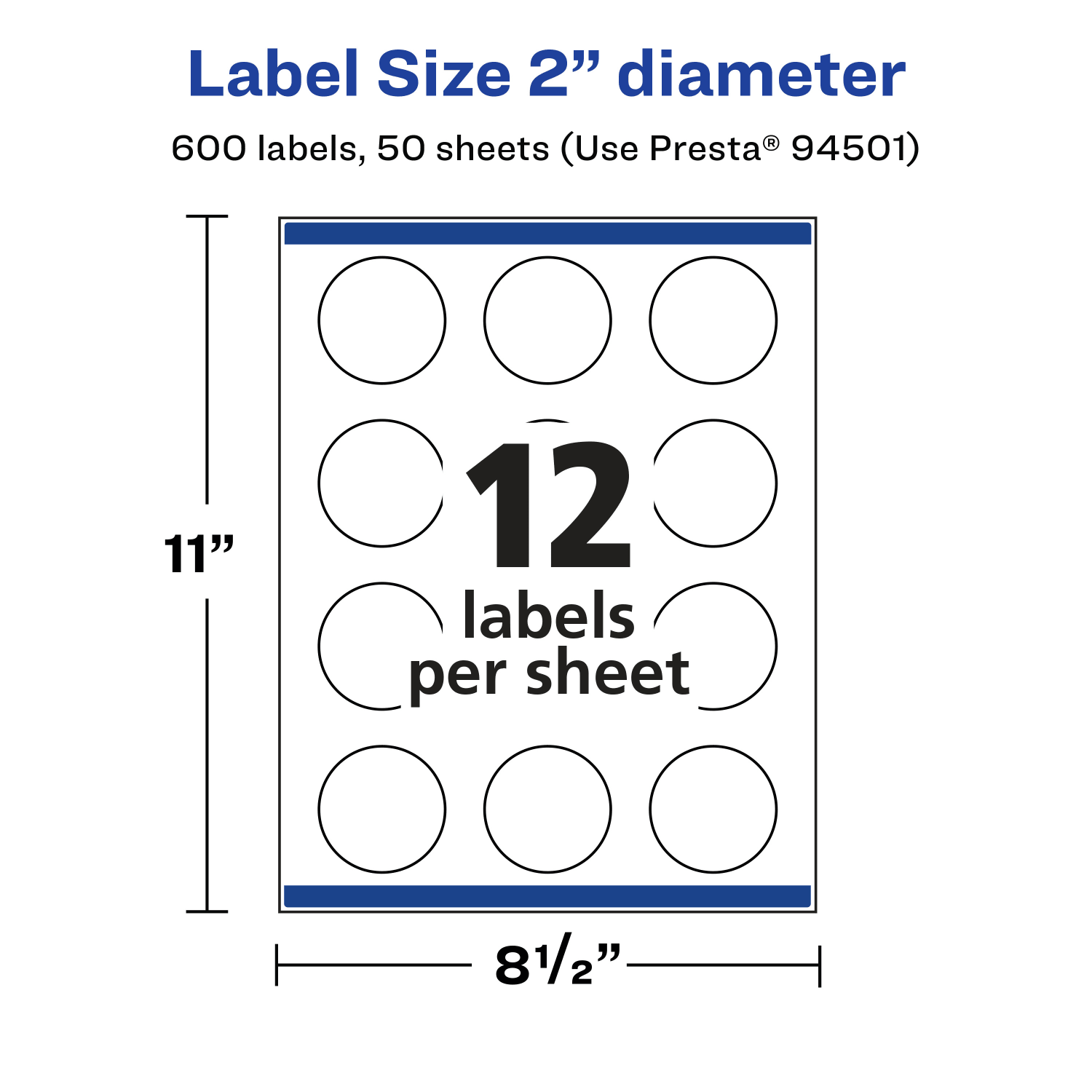Avery Removable Labels With Sure Feed, 94501-RMP50, Round, 2in Diameter, White, Pack Of 600 Labels - Image 6