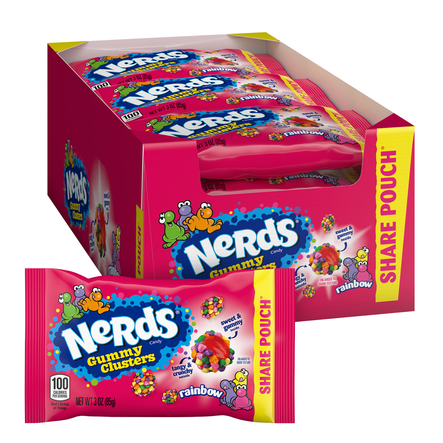 Nerds Rainbow Gummy Clusters Share Packs, 3 Oz, Set Of 12 Packs - Image 4