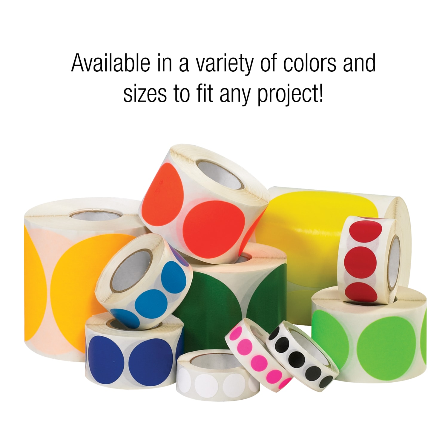 Tape Logic Removable Round Color Inventory Labels, DL612L, 1 1/2in, Fluorescent Bright Yellow, Pack Of 500 - Image 4