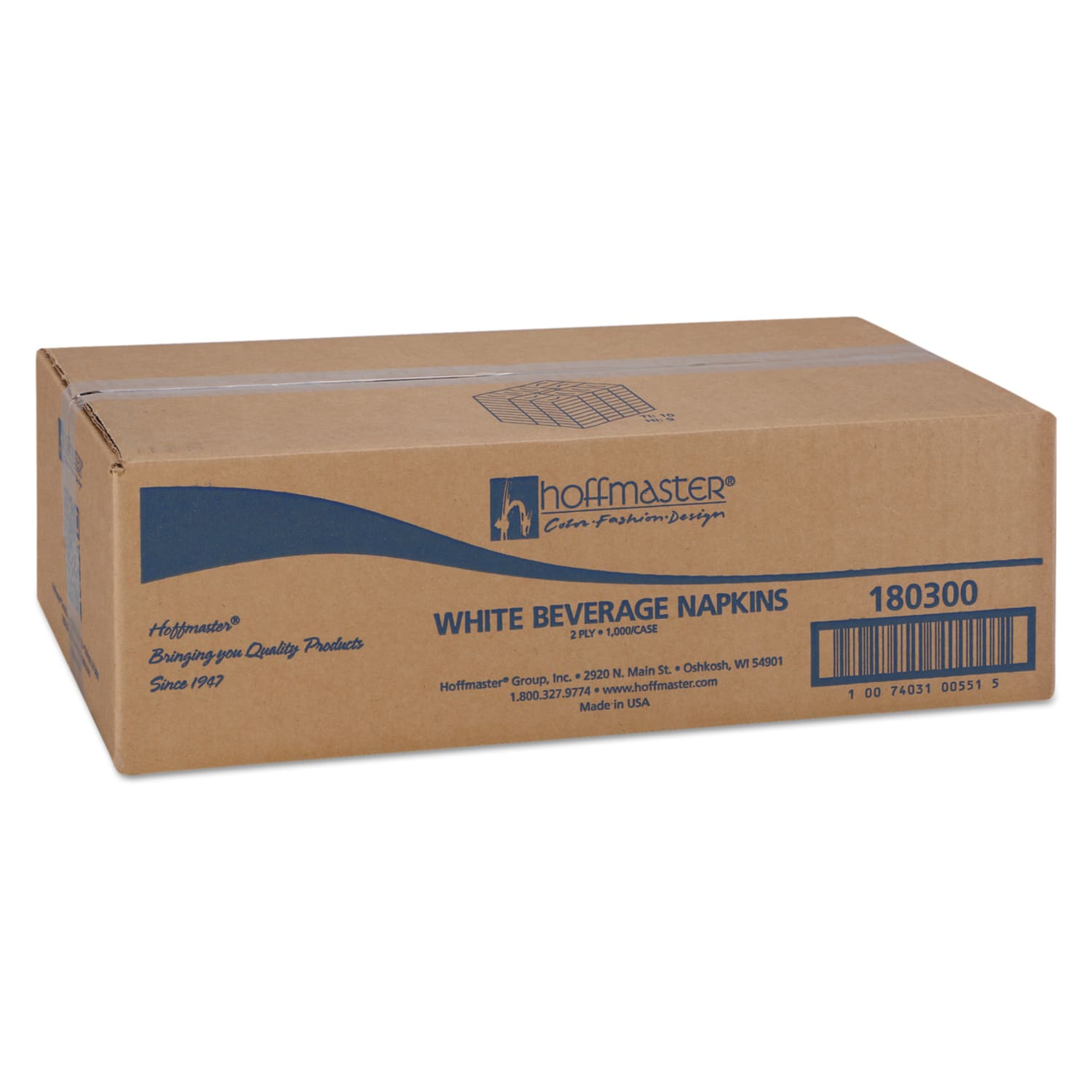 Hoffmaster Embossed 2-Ply Beverage Napkins, 9 1/2 x 9 1/2, White, Pack Of 1,000 Napkins - Image 4