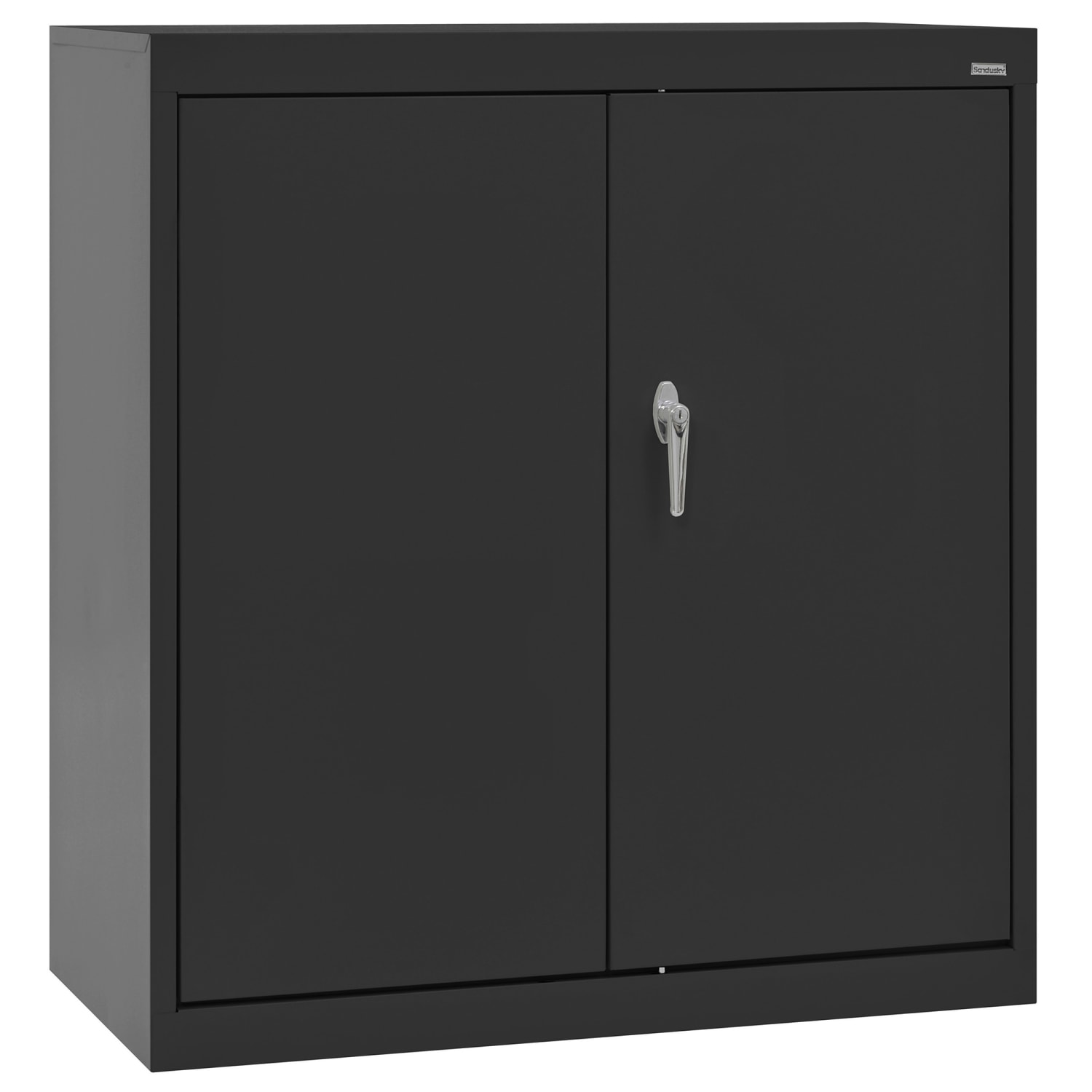 Sandusky Classic Series Medium-Duty Assembled Counter-Height Storage Cabinet, 36inH x 36inW x 18inD, Black - Image 3