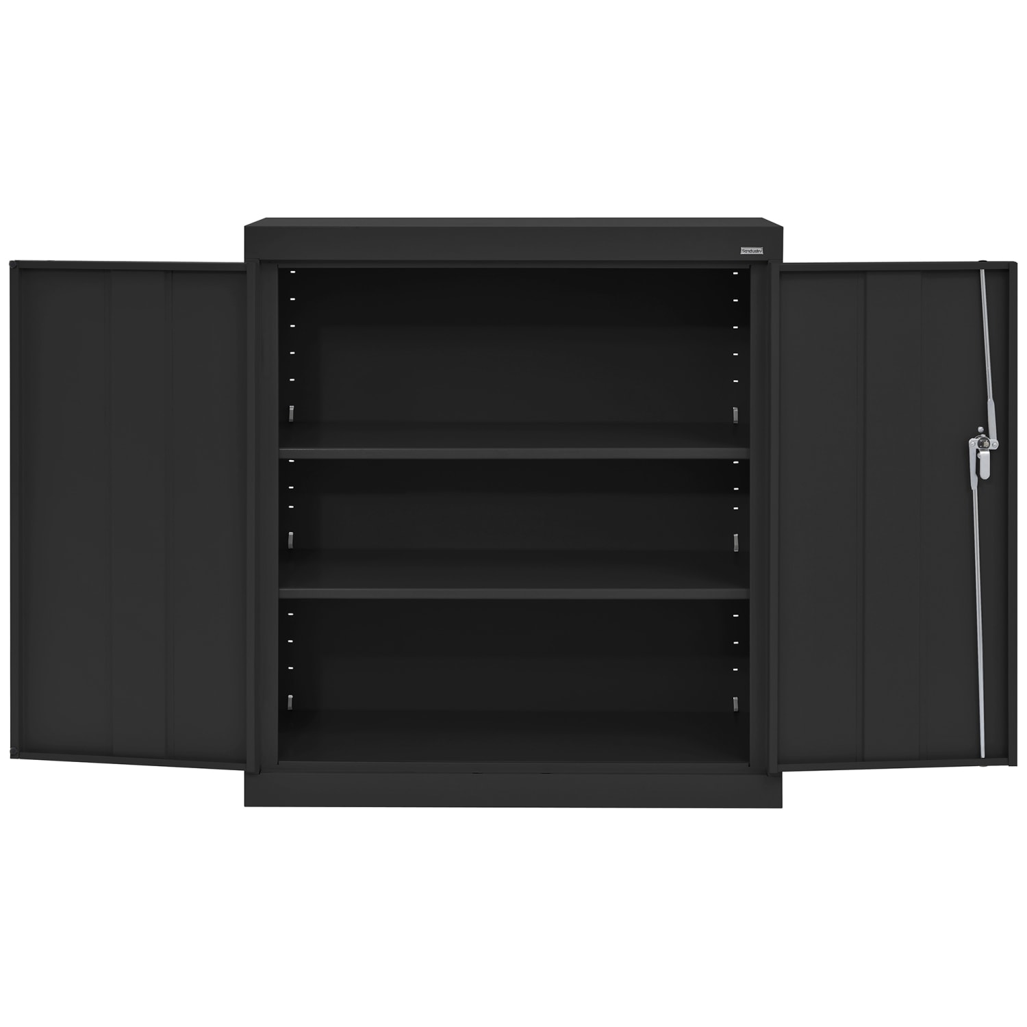 Sandusky Classic Series Medium-Duty Assembled Counter-Height Storage Cabinet, 36inH x 36inW x 18inD, Black - Image 4