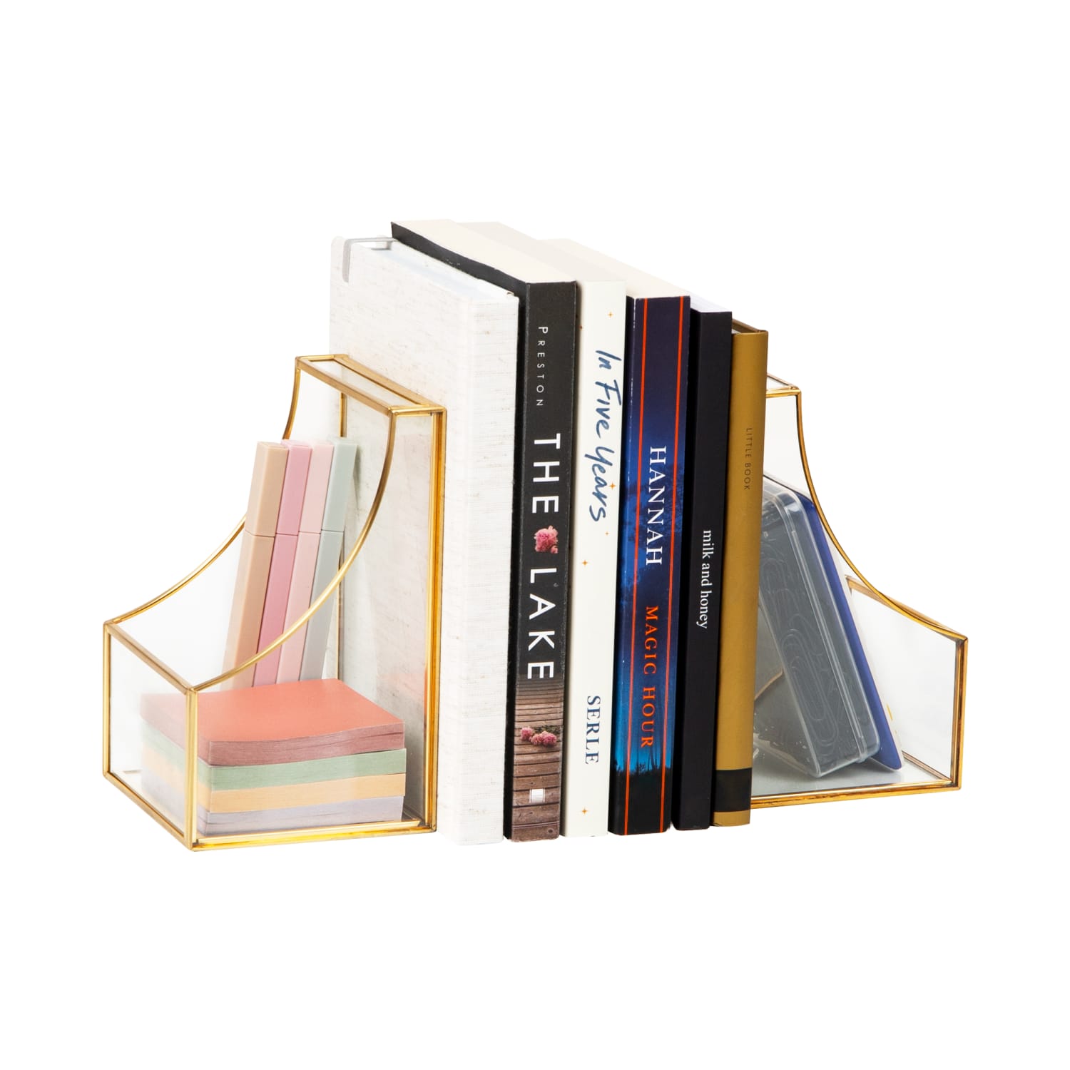 Mind Reader Decorative Bookends, 6-1/4inH x 3-3/4inW, Gold, Set Of 2 Bookends - Image 5