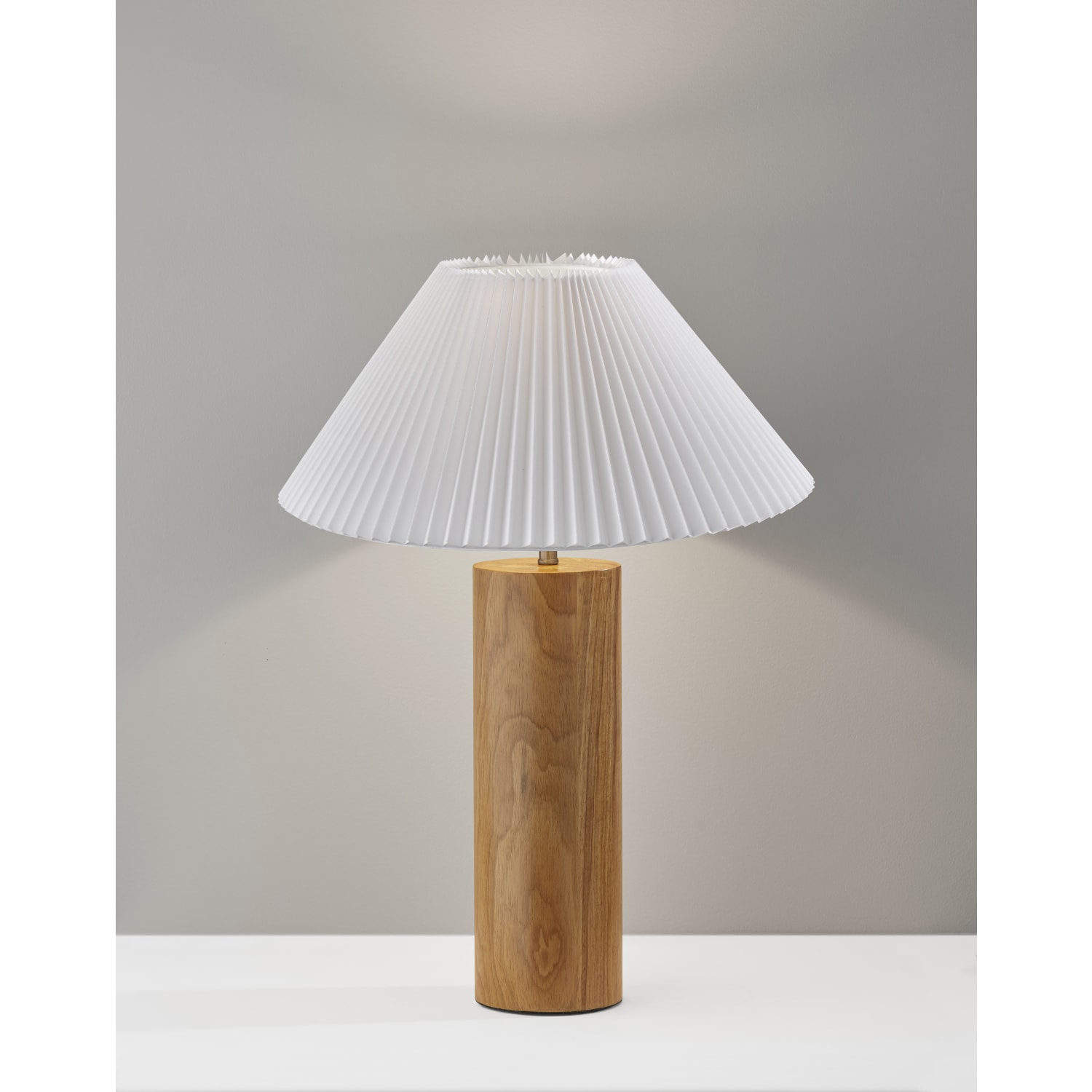Adesso Marta Table Lamp, 25-1/2inH, White Shade/Natural Base - Image 6