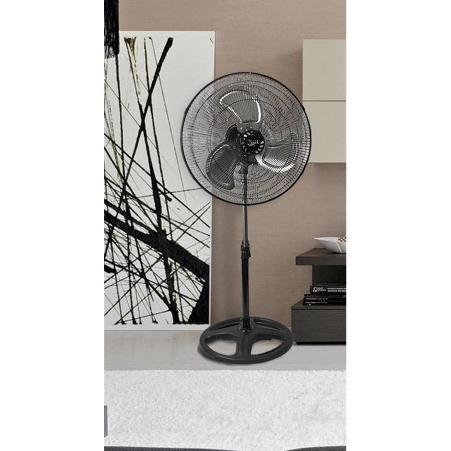 Vie Air 18in Oscillating Pedestal Fan, 55inH x 20inW x 20inD, Black - Image 5