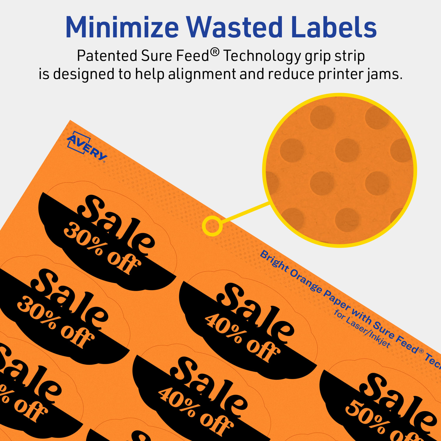 Avery Print-To-The-Edge Labels With Sure Feed Technology And Easy Peel Label Feature, 94061-BOP80, Matte Bright Orange, Pack of 1680 - Image 5