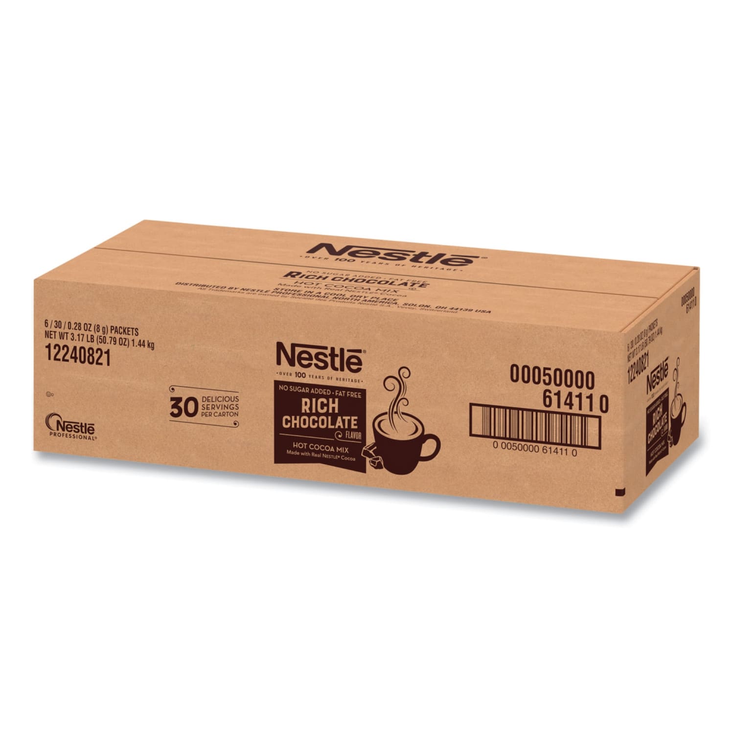 Nestle Hot Cocoa Mix, Rich Chocolate, 0.28 Oz, 30 Packets Per Box, Carton Of 6 Boxes - Image 5