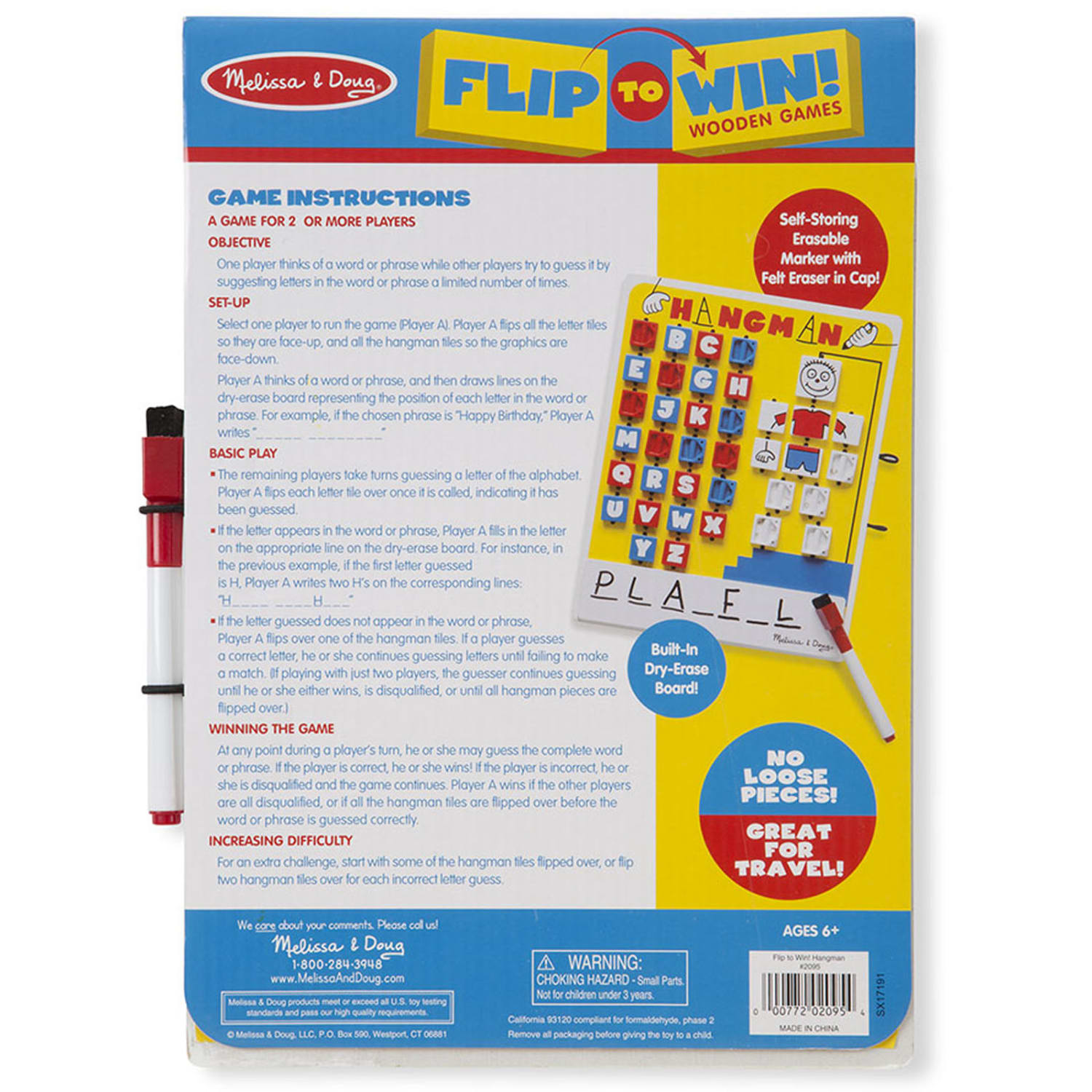 Melissa & Doug Flip-to-Win Hangman Travel Games, Pack Of 2 Games - Image 3