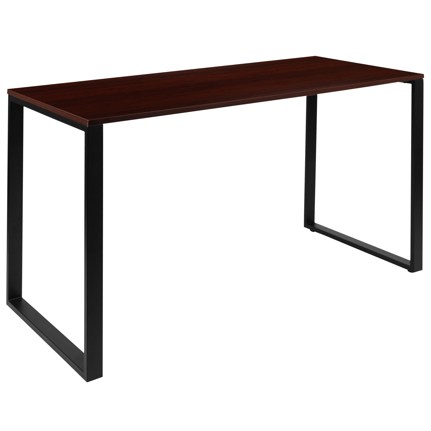 Flash Furniture 55inW Commercial-Grade Industrial Office Computer Desk, Mahogany - Image 3