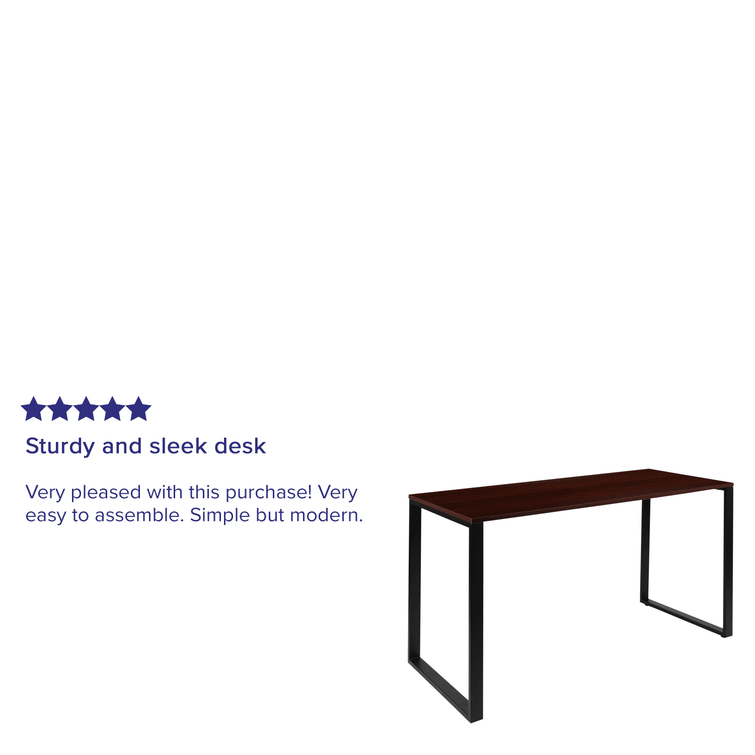 Flash Furniture 55inW Commercial-Grade Industrial Office Computer Desk, Mahogany - Image 5