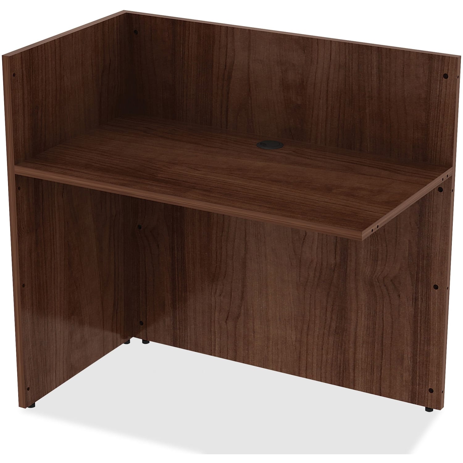Lorell Essentials 42inW Reception Computer Desk Return, Walnut - Image 4