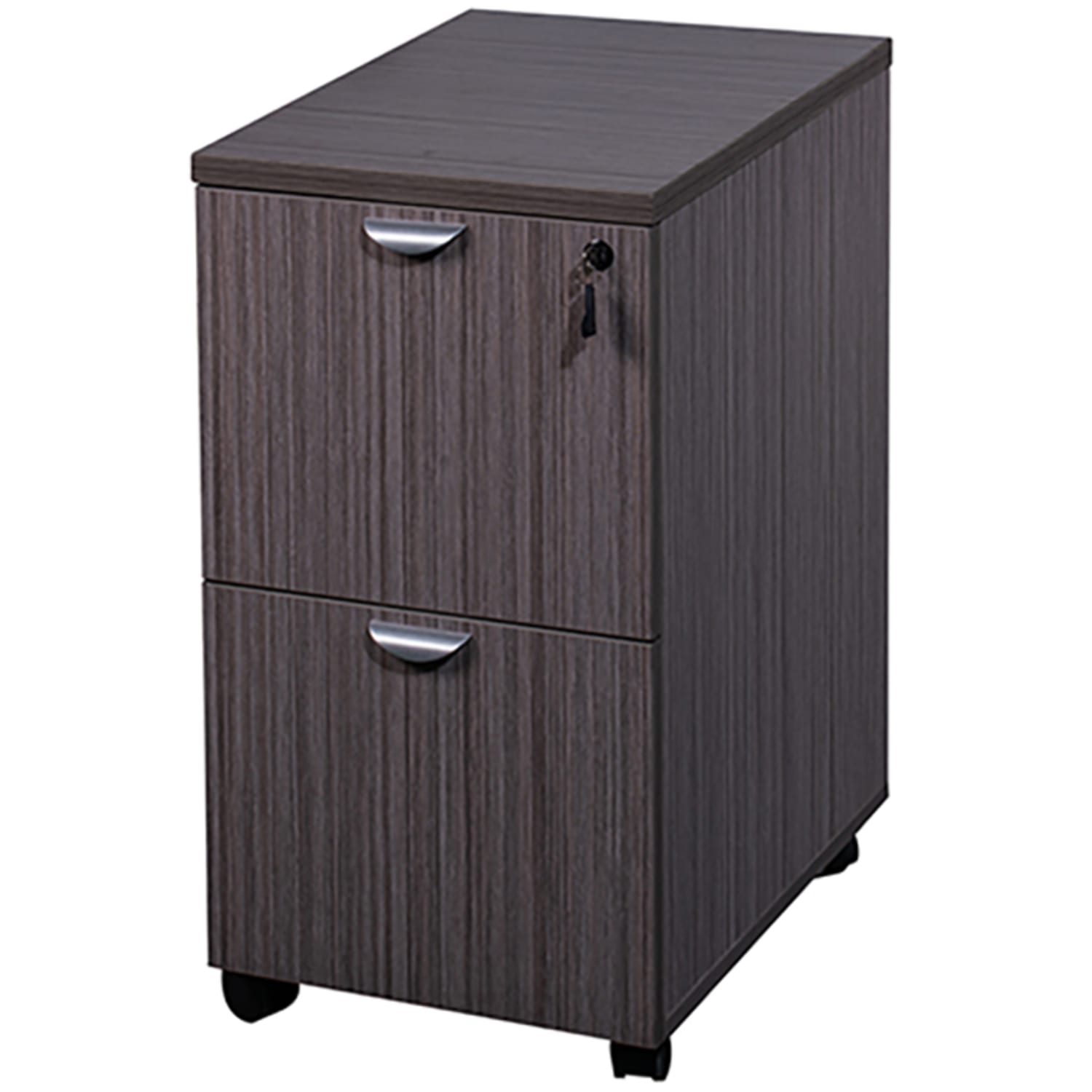Boss Office Products 16inW x 22inD Lateral Mobile File Pedestal, Driftwood
