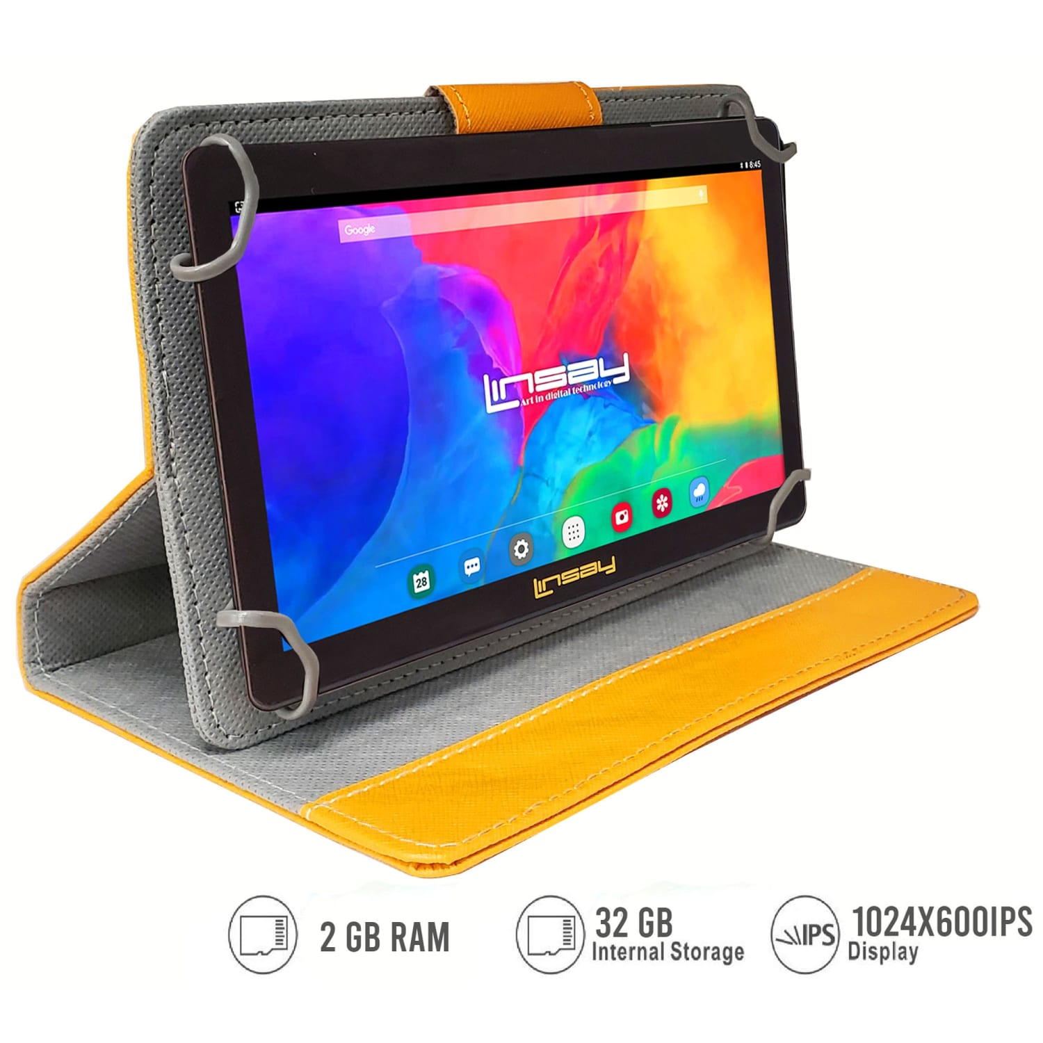 Linsay F7 Tablet, 7in Screen, 2GB Memory, 64GB Storage, Android 13, Orange - Image 5