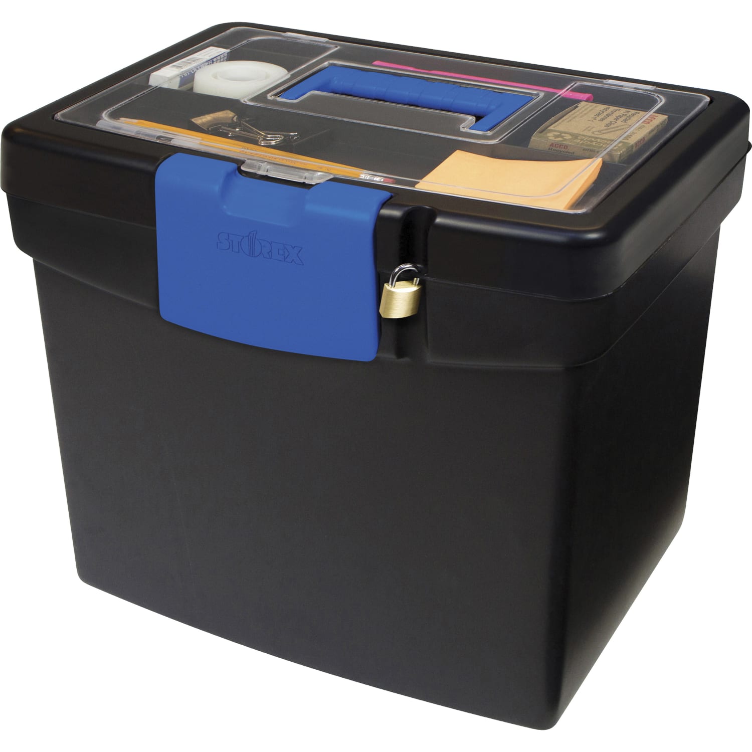 Storex File Storage Box with XL Storage Lid - External Dimensions: 10.9inx13.3inx 11in - 30 lb - Media Size Supported: Letter 8.50inx11in - 61415B02C - Image 3