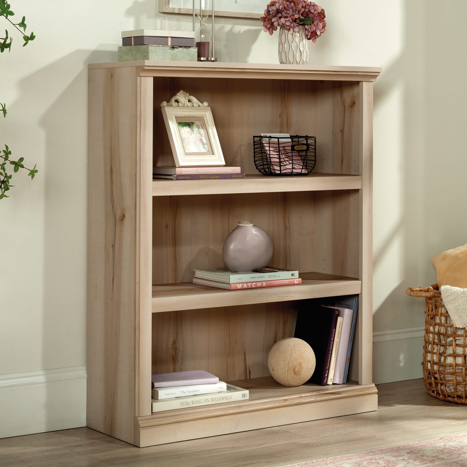 Sauder Select 44inH 3-Shelf Bookcase, Pacific Maple - Image 3