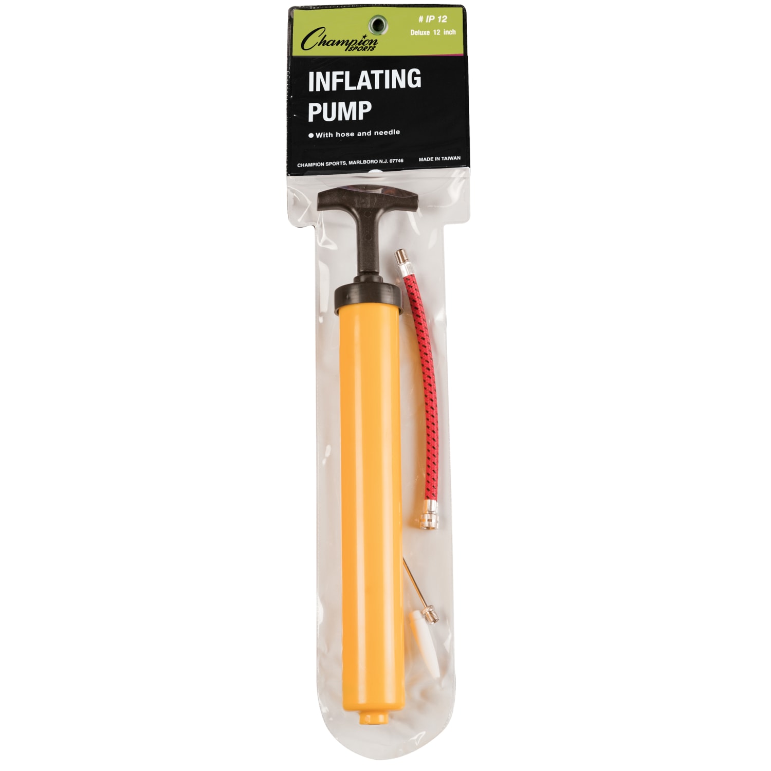 Champion Sports Plastic Hand Pumps, 12-1/4inH x 2-3/8inW x 1-3/4inD, Yellow, Pack Of 6 Pumps - Image 3