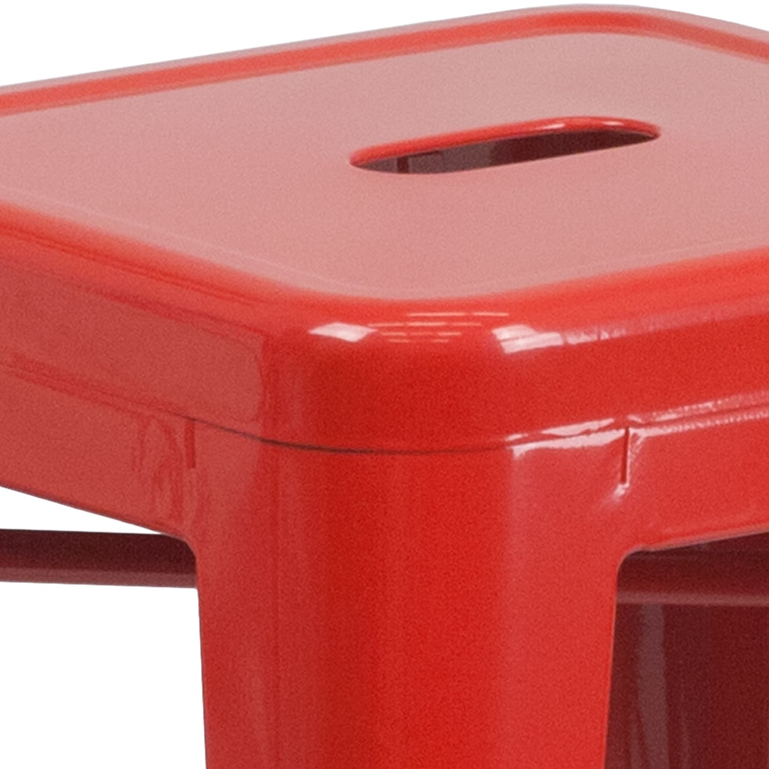 Flash Furniture 24inH CommercialGrade Metal Backless Counter Stool Red PopularChairscom Flash Furniture 24inH Commercial Grade Metal Backless Counter Stool Red PopularChairscom