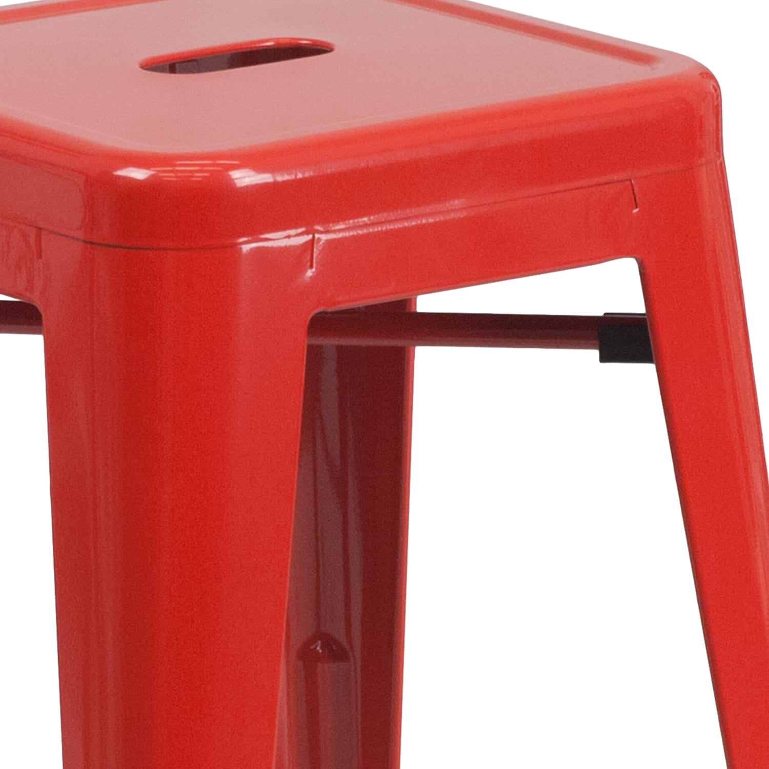Flash Furniture 24inH CommercialGrade Metal Backless Counter Stool Red PopularChairscom Flash Furniture 24inH Commercial Grade Metal Backless Counter Stool Red PopularChairscom